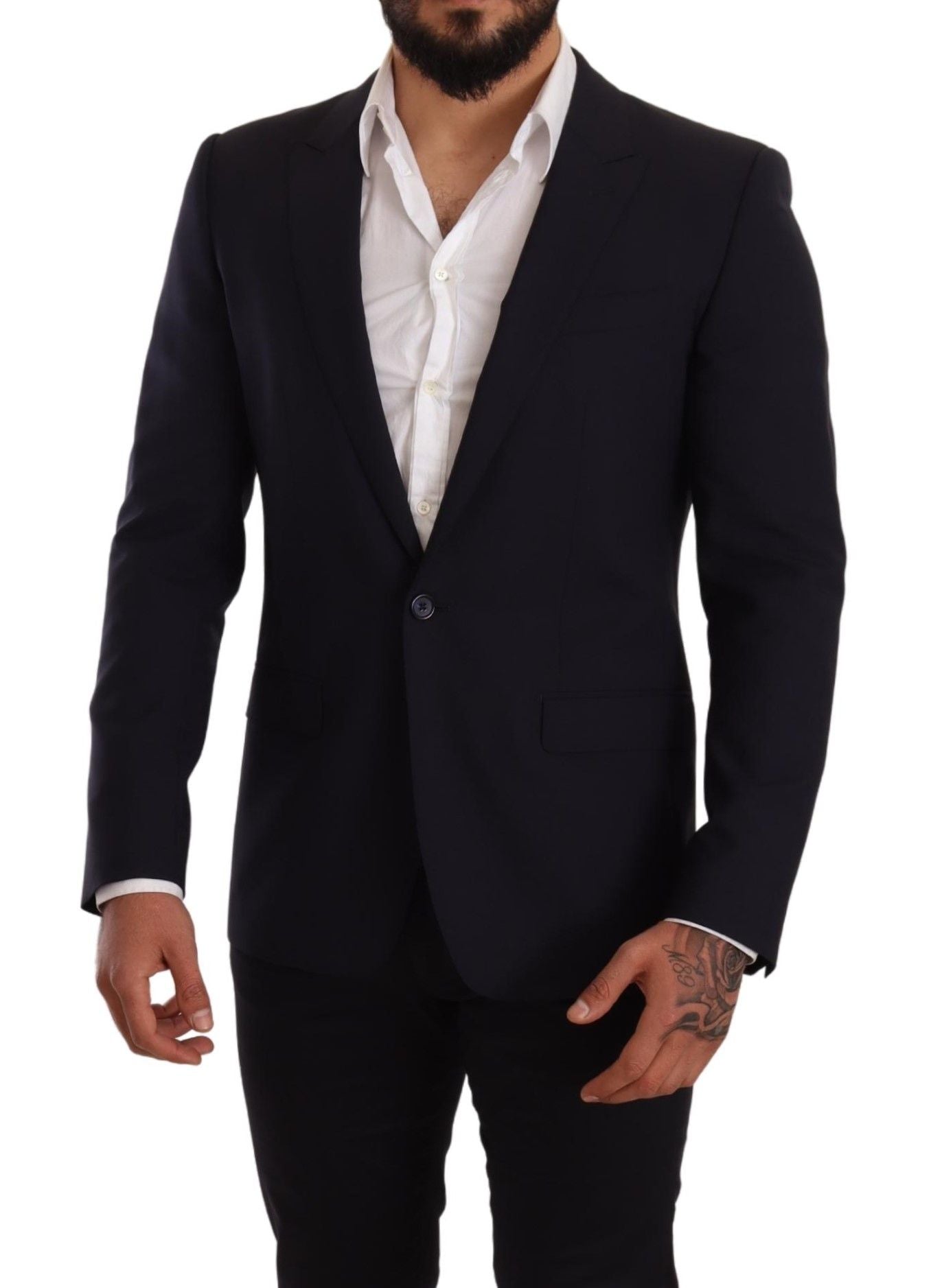 Dolce & Gabbana Navy Blue Wool Slim Fit MARTINI Blazer Dolce & Gabbana