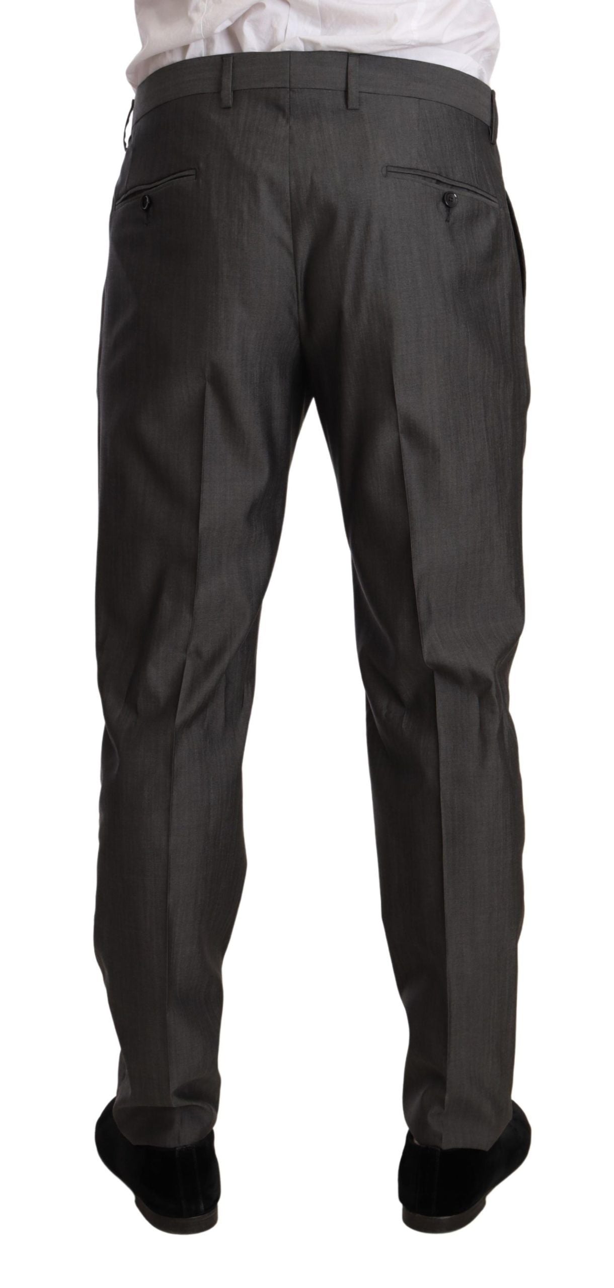 Dolce & Gabbana Gray Metallic MARTINI Slim Fit Set Suit Dolce & Gabbana