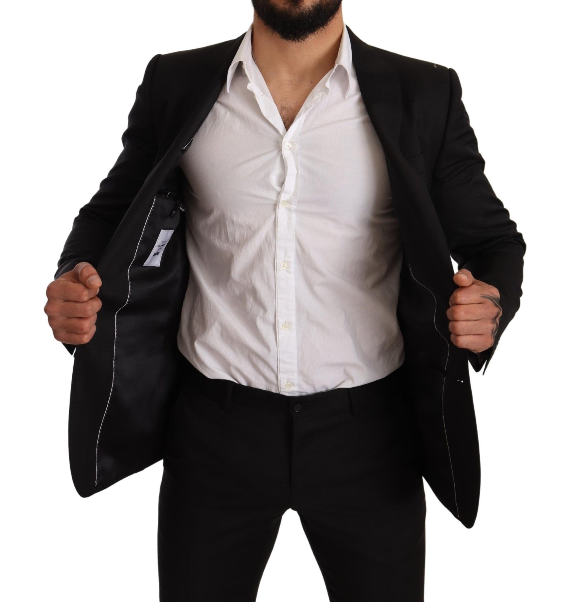 Dolce & Gabbana Black Check MARTINI SLIM FIT 2 Piece Suit Dolce & Gabbana