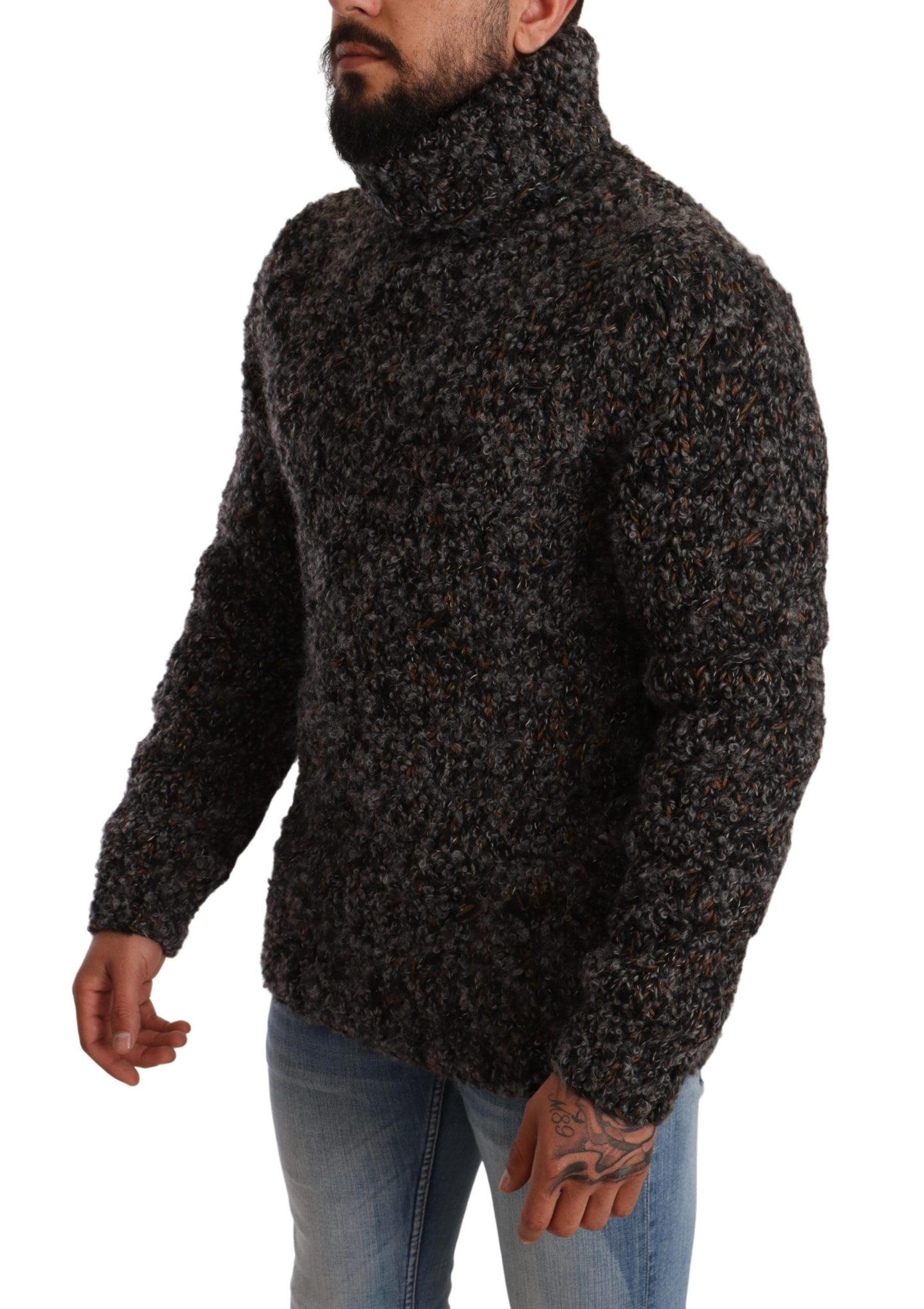 Dolce & Gabbana Gray Wool Blend Turtleneck Pullover Sweater Dolce & Gabbana