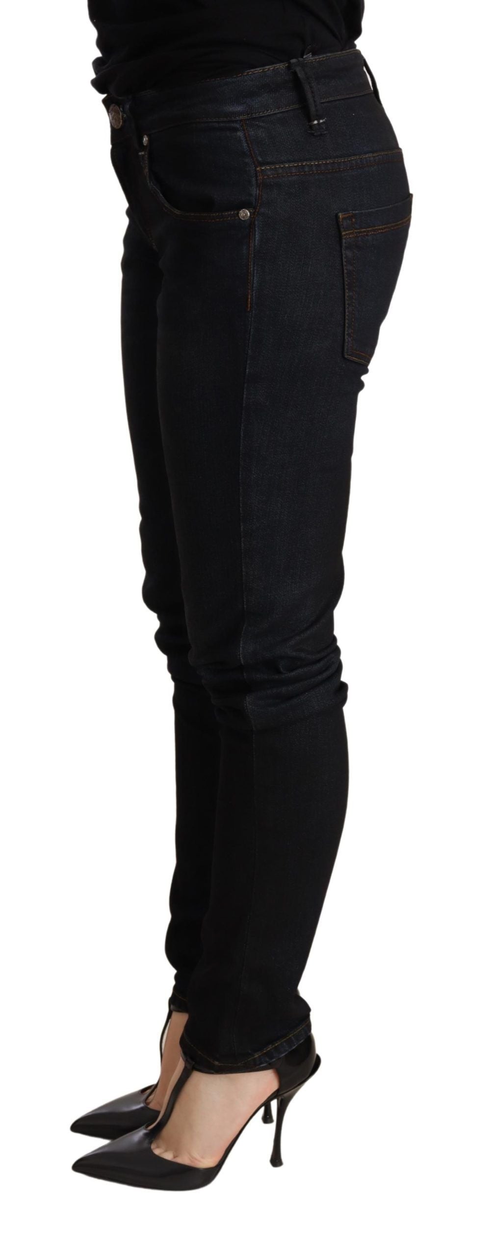 Acht Blue Washed Low Waist Skinny Denim Trouser Acht
