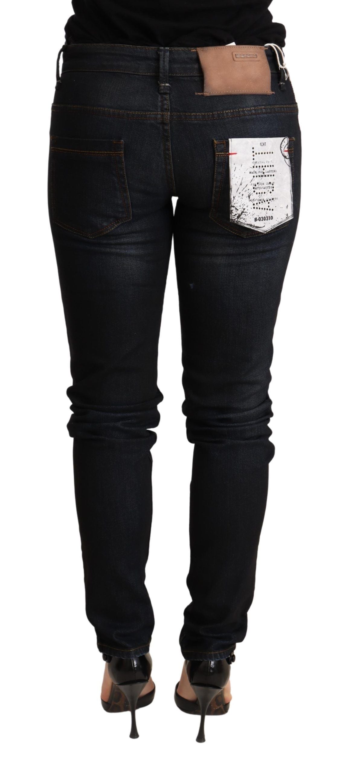 Acht Blue Washed Low Waist Skinny Denim Trouser Acht