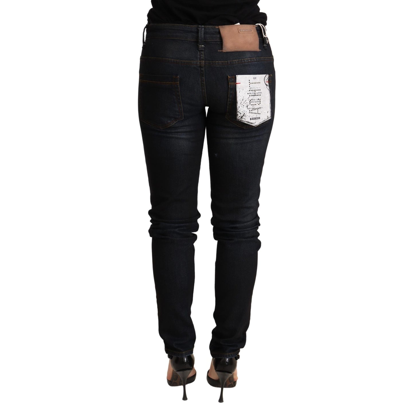 Acht Blue Washed Low Waist Skinny Denim Trouser