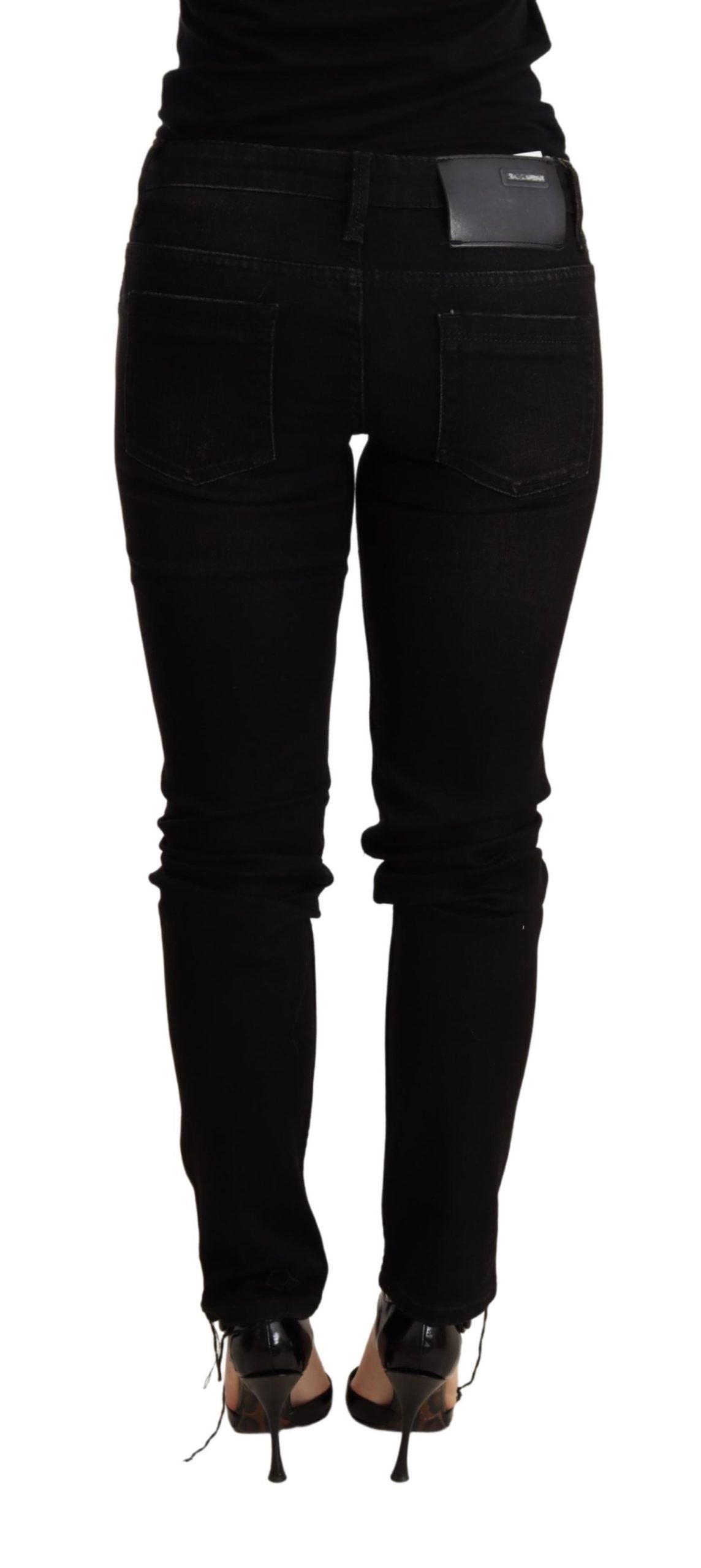 Acht Black Low Waist Skinny Denim Trouser Acht