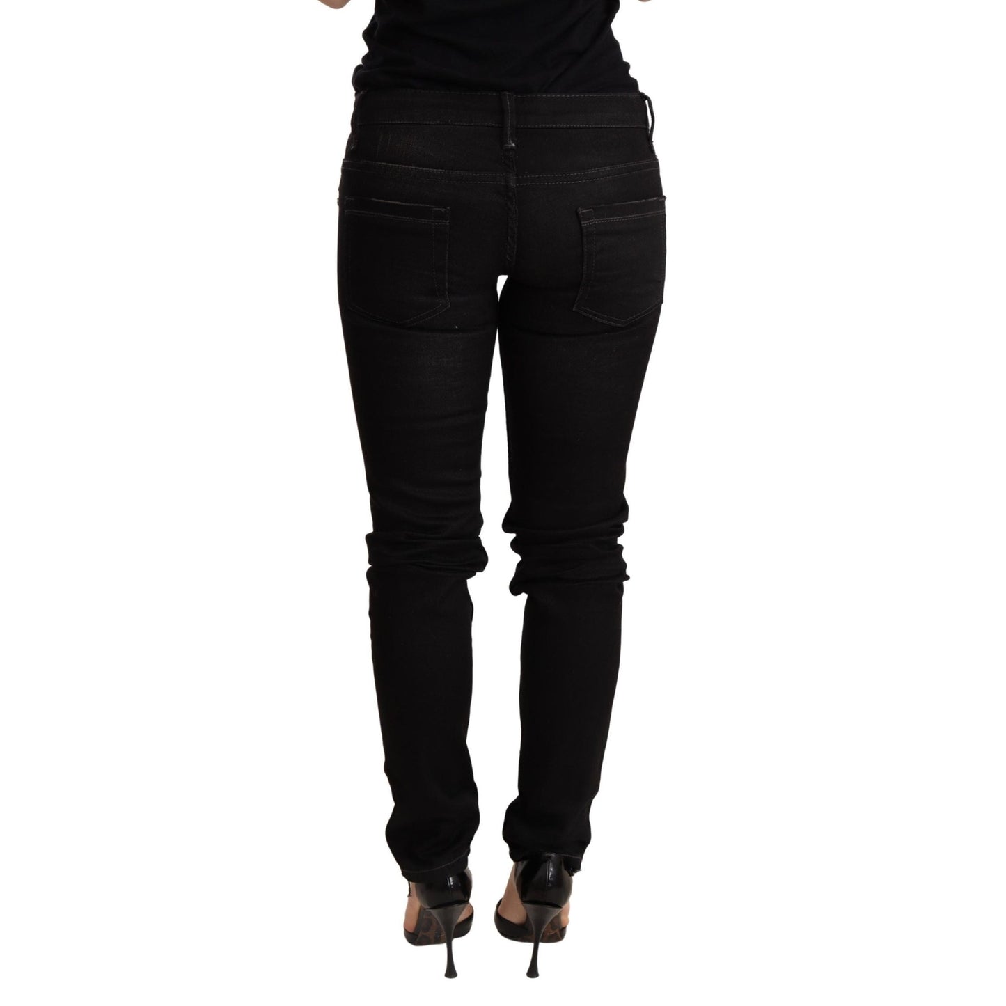 Acht Black Low Waist Skinny Denim Trouser Acht