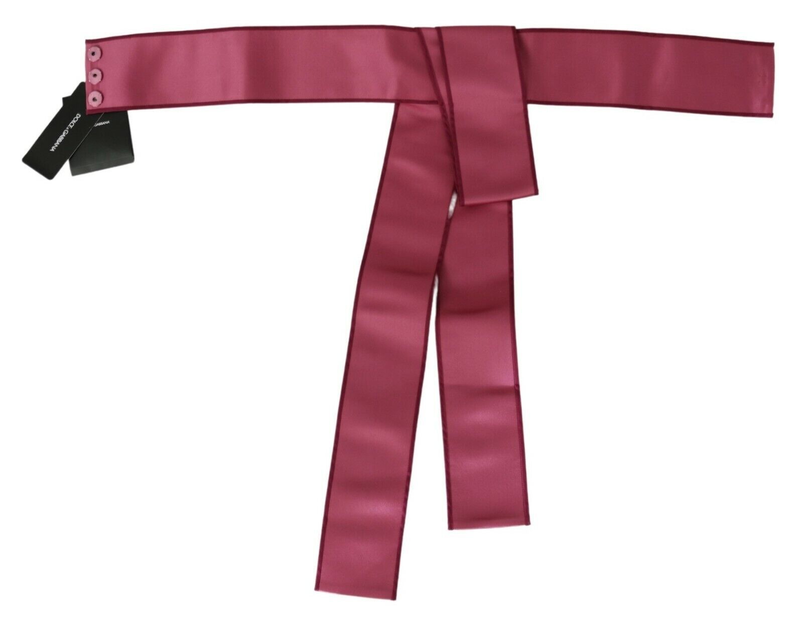 Dolce & Gabbana Pink 100% Silk 3 Button Closure Wide Waist Belt Dolce & Gabbana