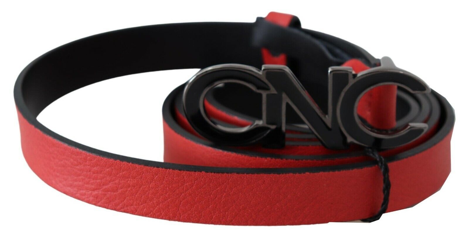 Costume National Red Reversible Leather Logo Belt Costume National