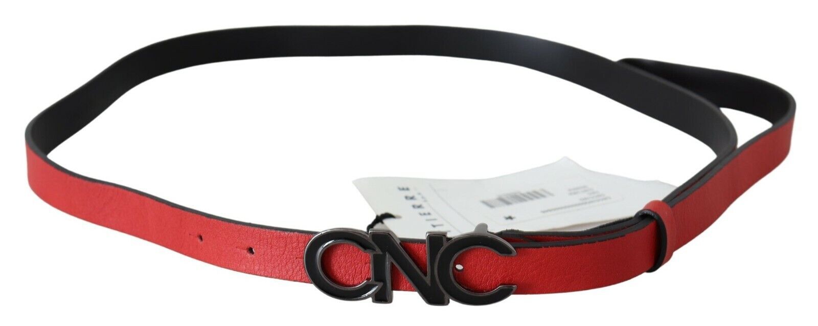 Costume National Red Reversible Leather Logo Belt Costume National