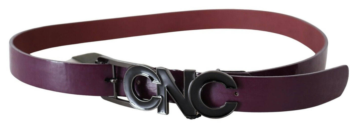 Costume National Brown Leather Large Logo Letter Buckle Belt Costume National