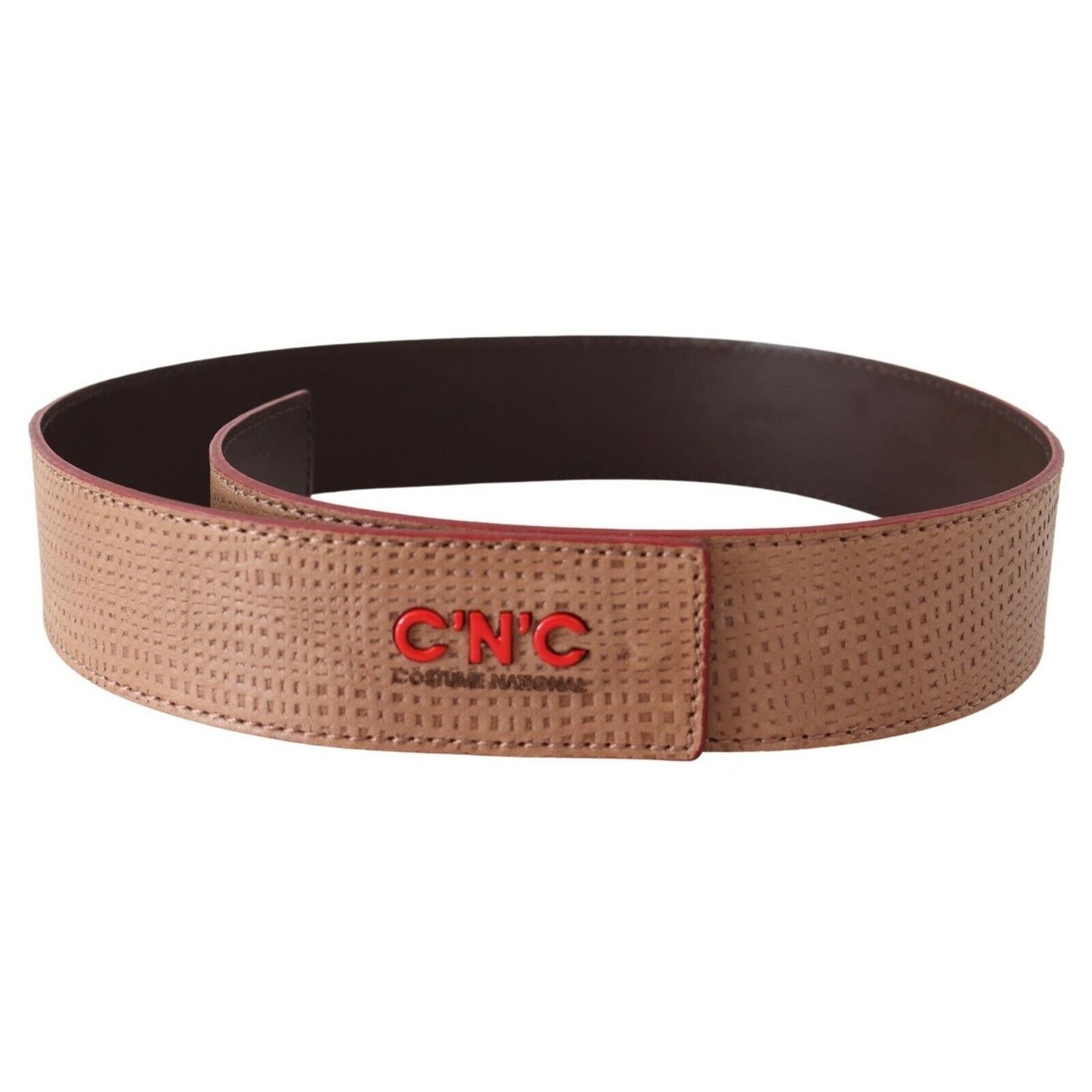 Costume National White Leather Logo Fashion Waist Belt