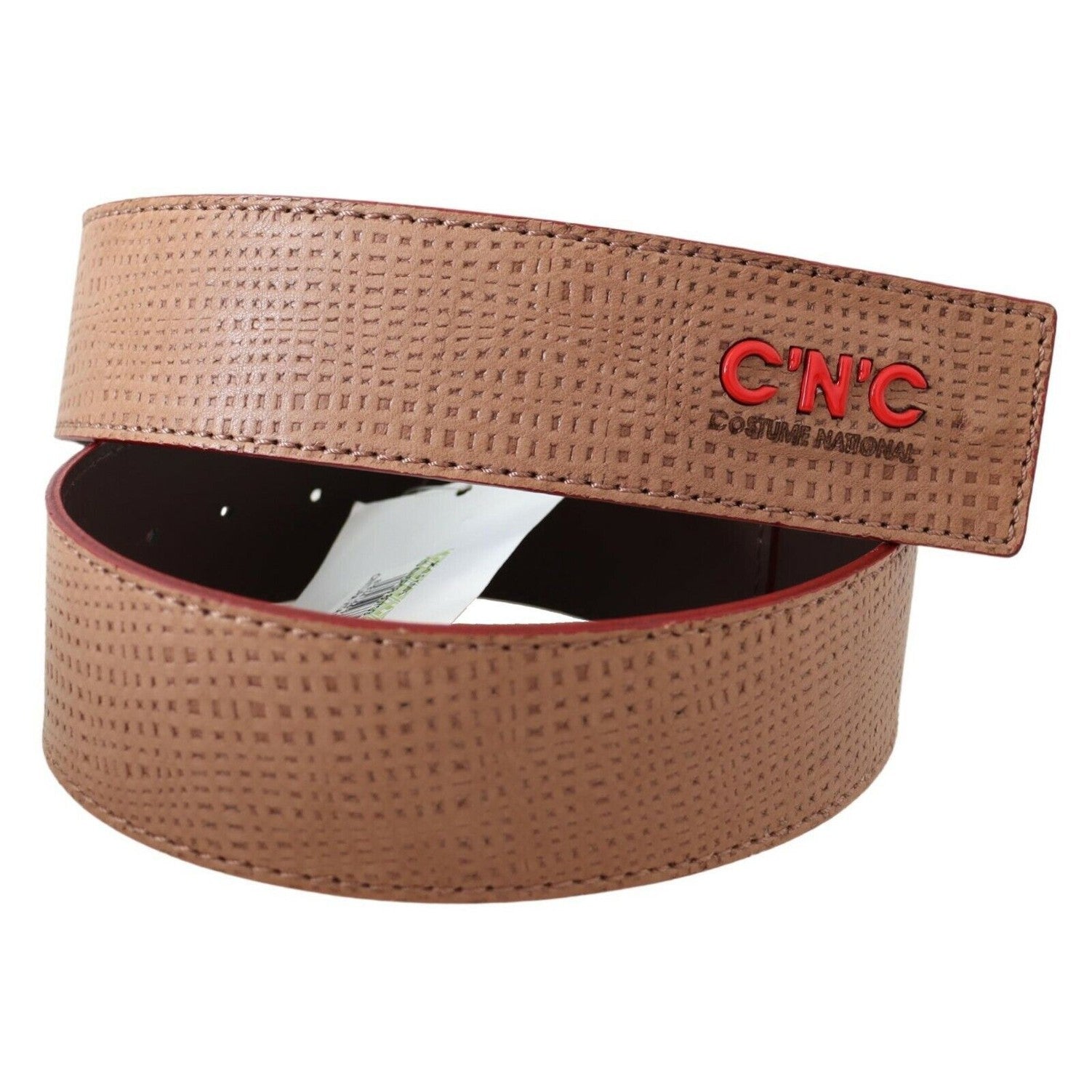 Costume National White Leather Logo Fashion Waist Belt