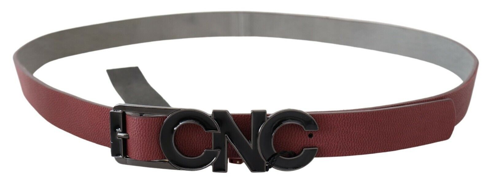 Costume National Maroon Skinny Leather Logo Fashion Belt Costume National