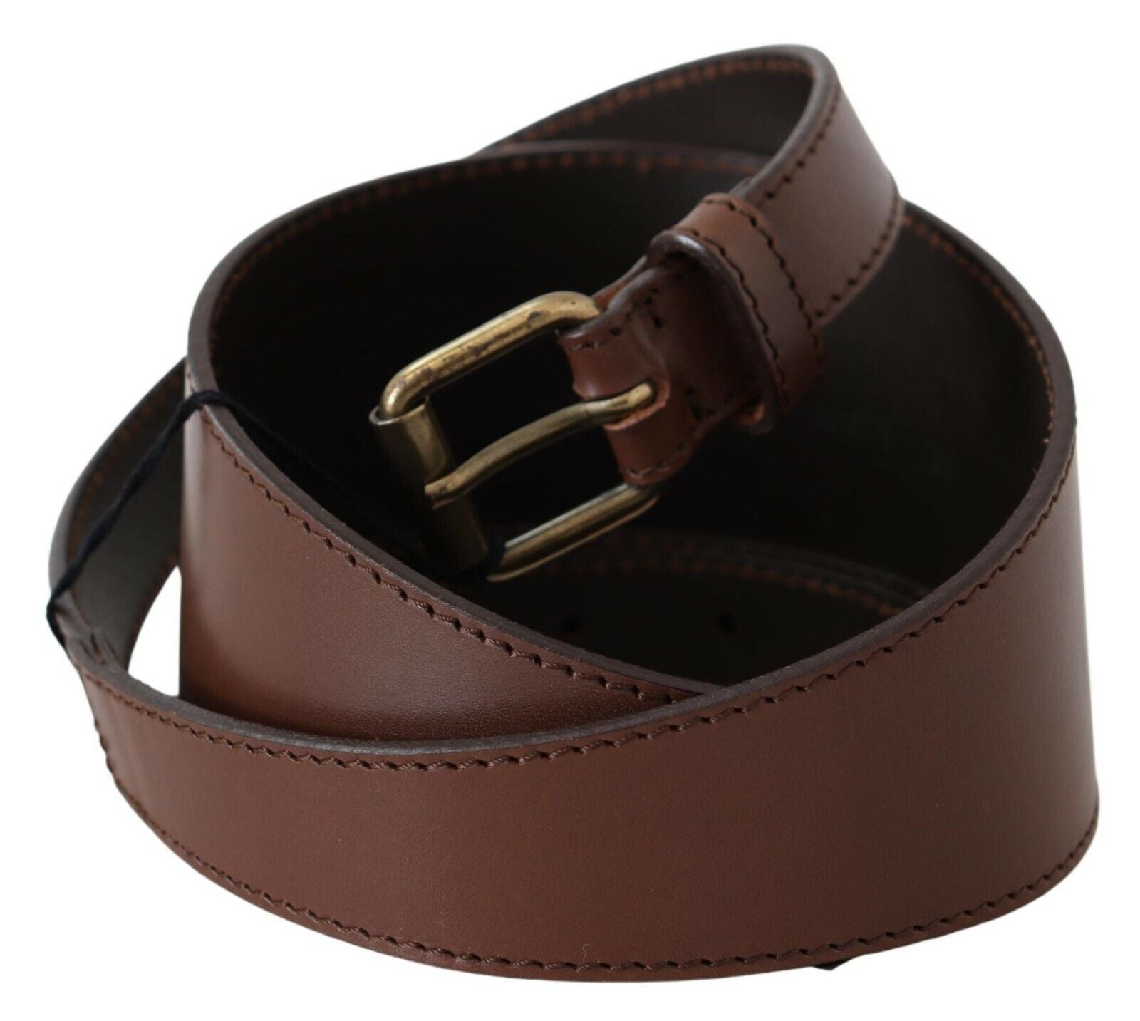 PLEIN SUD Brown Genuine Leather Rustic Metal Buckle Belt PLEIN SUD