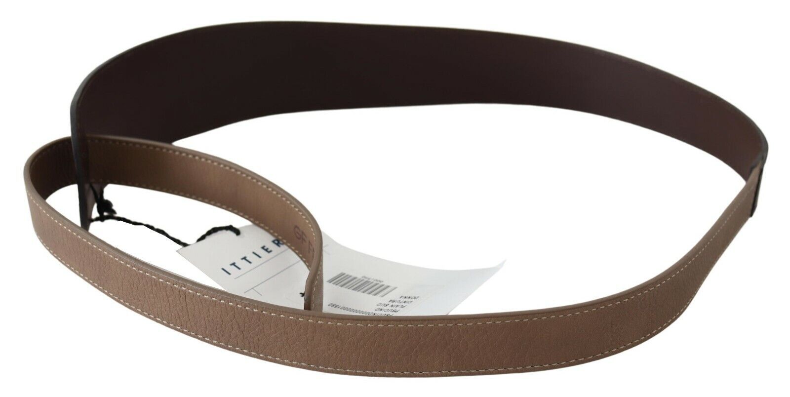 GF Ferre Brown Genuine Leather Logo Wide Waist Belt GF Ferre