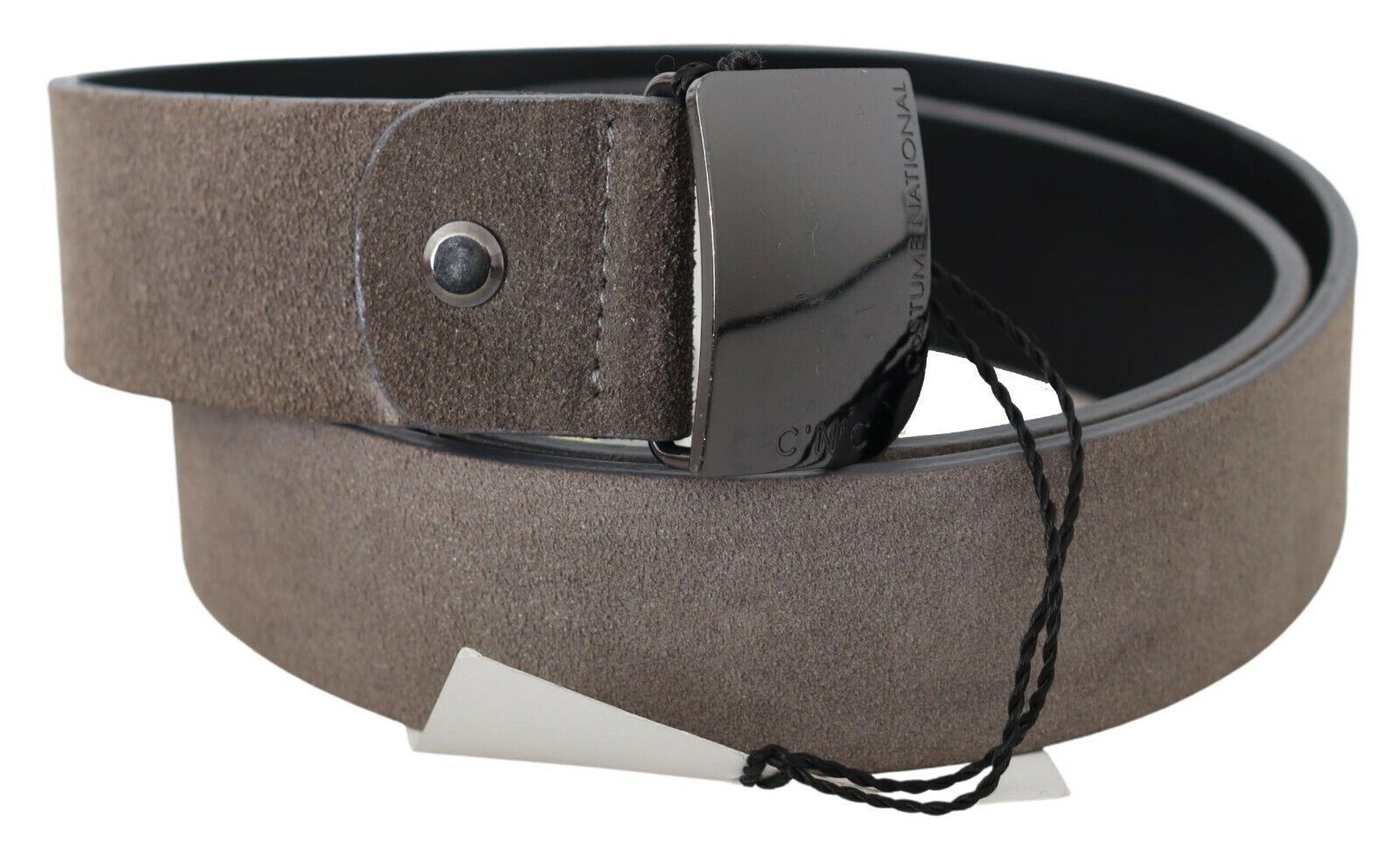 Costume National Brown Leather Square Logo Buckle Belt Costume National