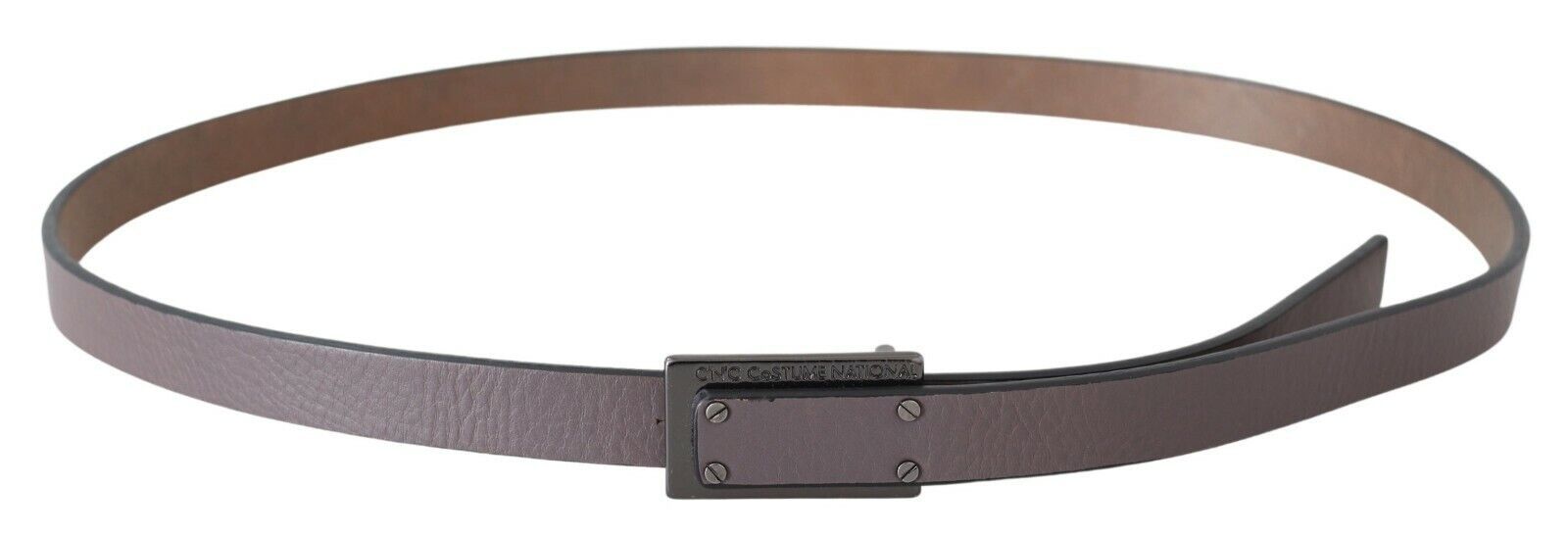 Costume National Brown Leather Tactical Logo Screw Buckle Belt Costume National