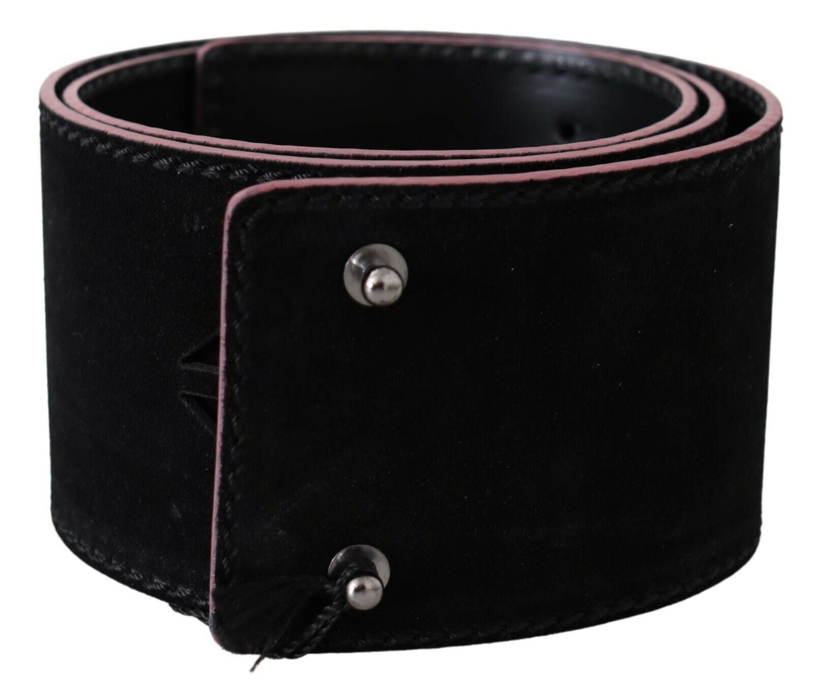 Costume National Black Leather Wide Waist Studded Women Belt Costume National