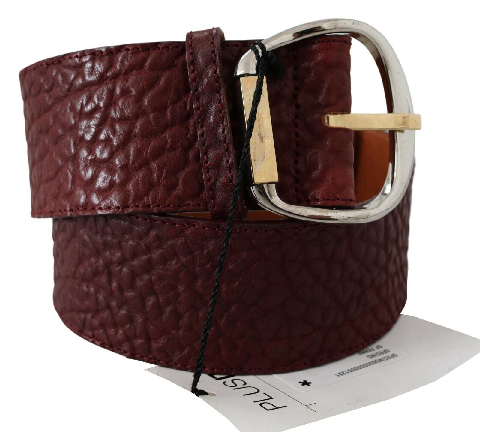 GF Ferre Bordeaux Wide Leather Waist Gold Silver Belt GF Ferre