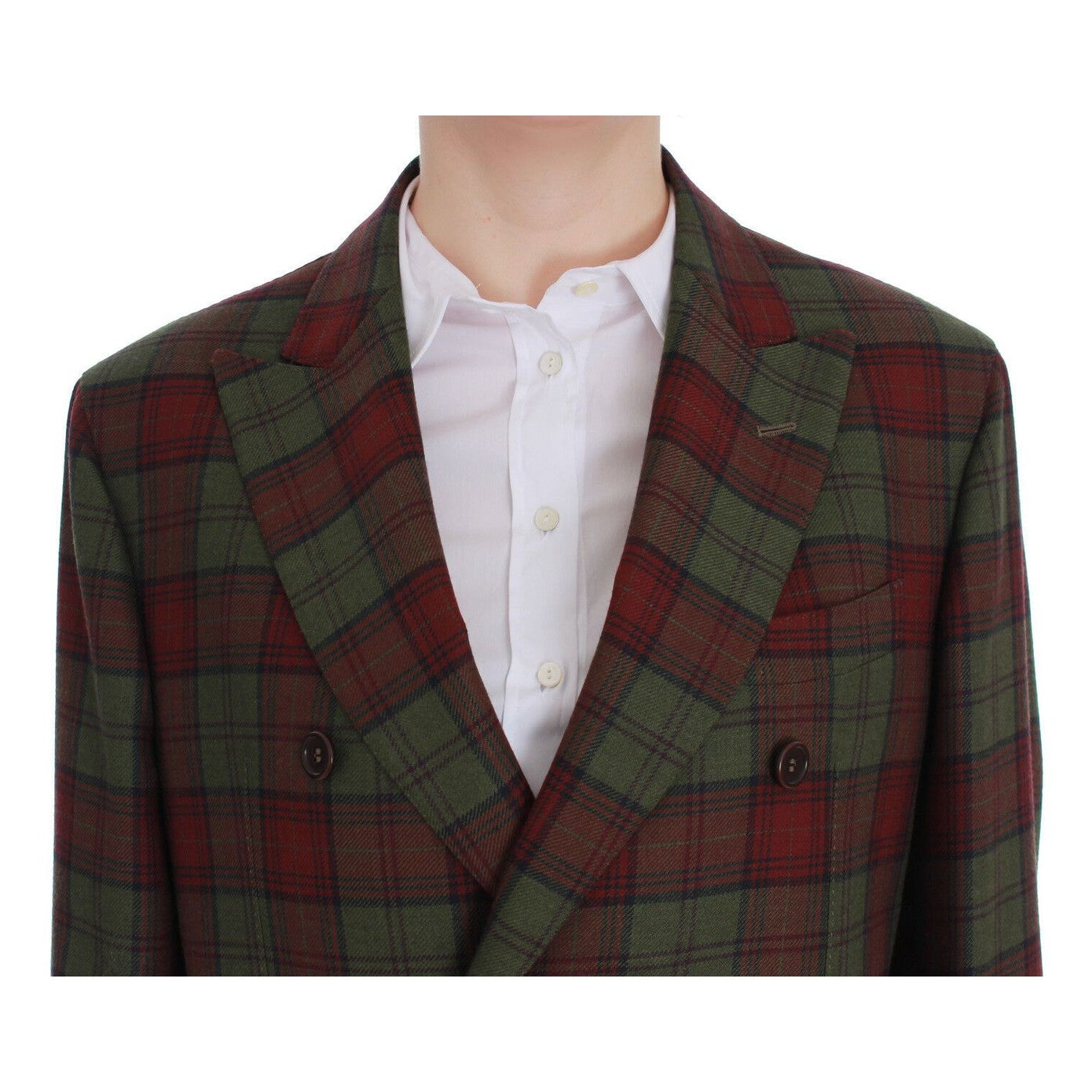 BENCIVENGA Green Wool Double Breasted Bordeaux BENCIVENGA