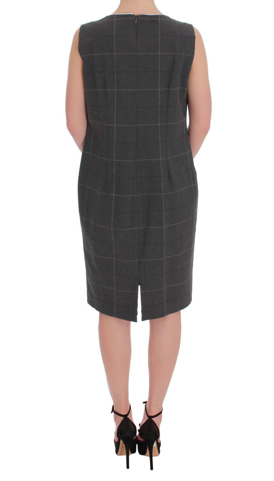 BENCIVENGA Gray Checkered Cotton Blazer Dress Set Suit BENCIVENGA
