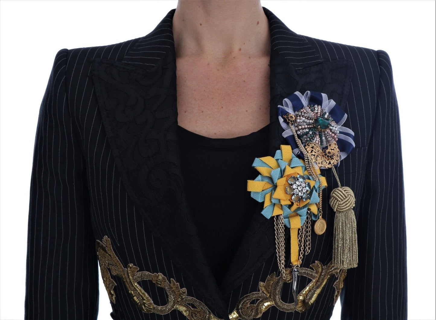Dolce & Gabbana Black Crystal Fairy Tale Blazer Jacket Dolce & Gabbana