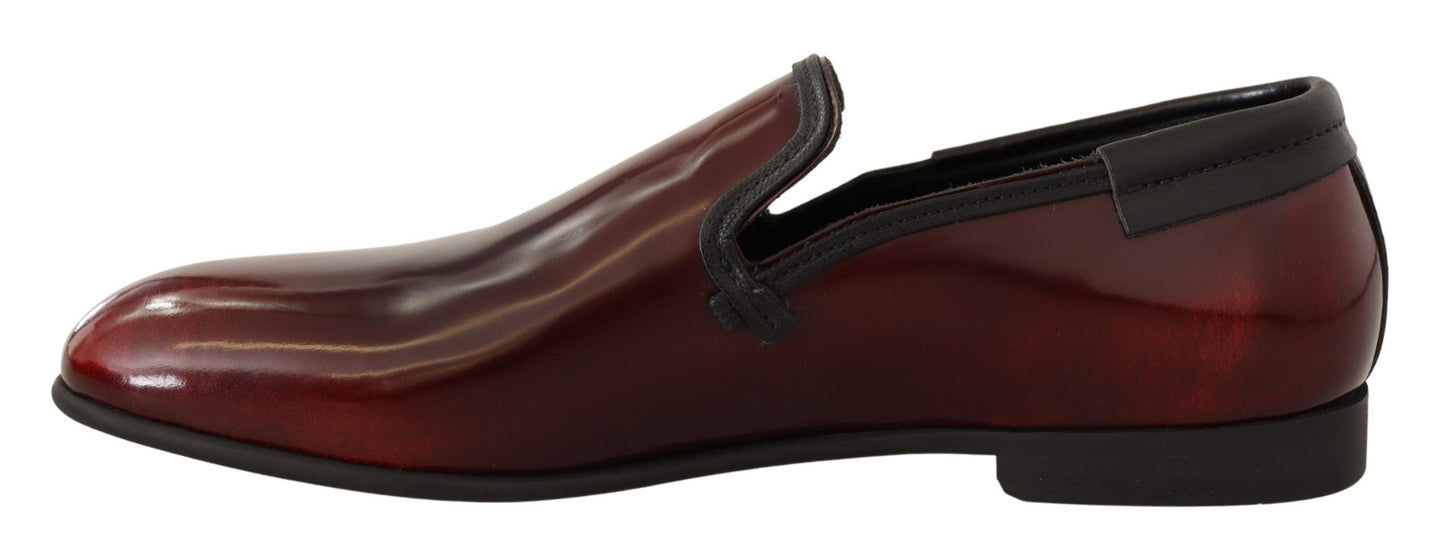 Dolce & Gabbana Bordeaux Patent Leather Dress Loafers Shoes Dolce & Gabbana