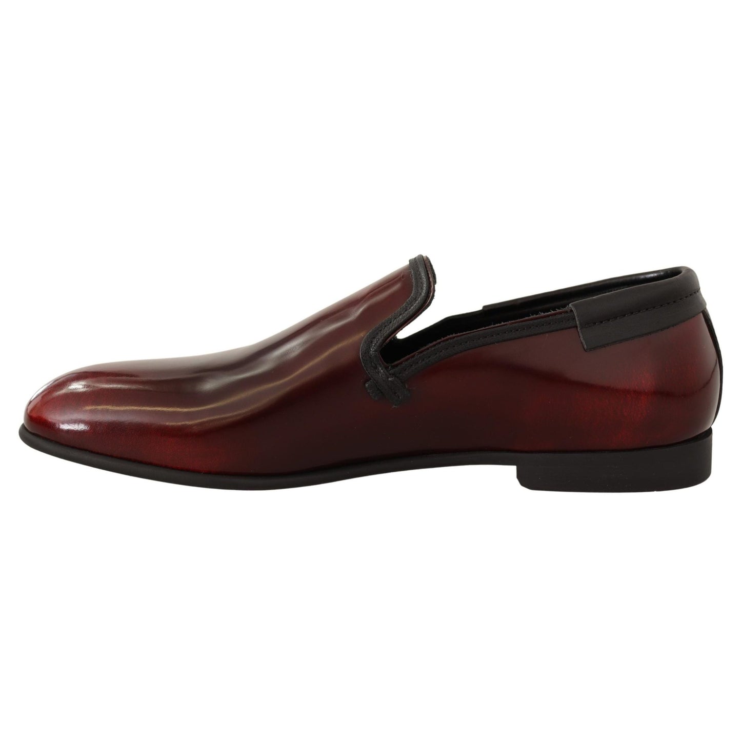 Dolce & Gabbana Bordeaux Patent Leather Dress Loafers Shoes