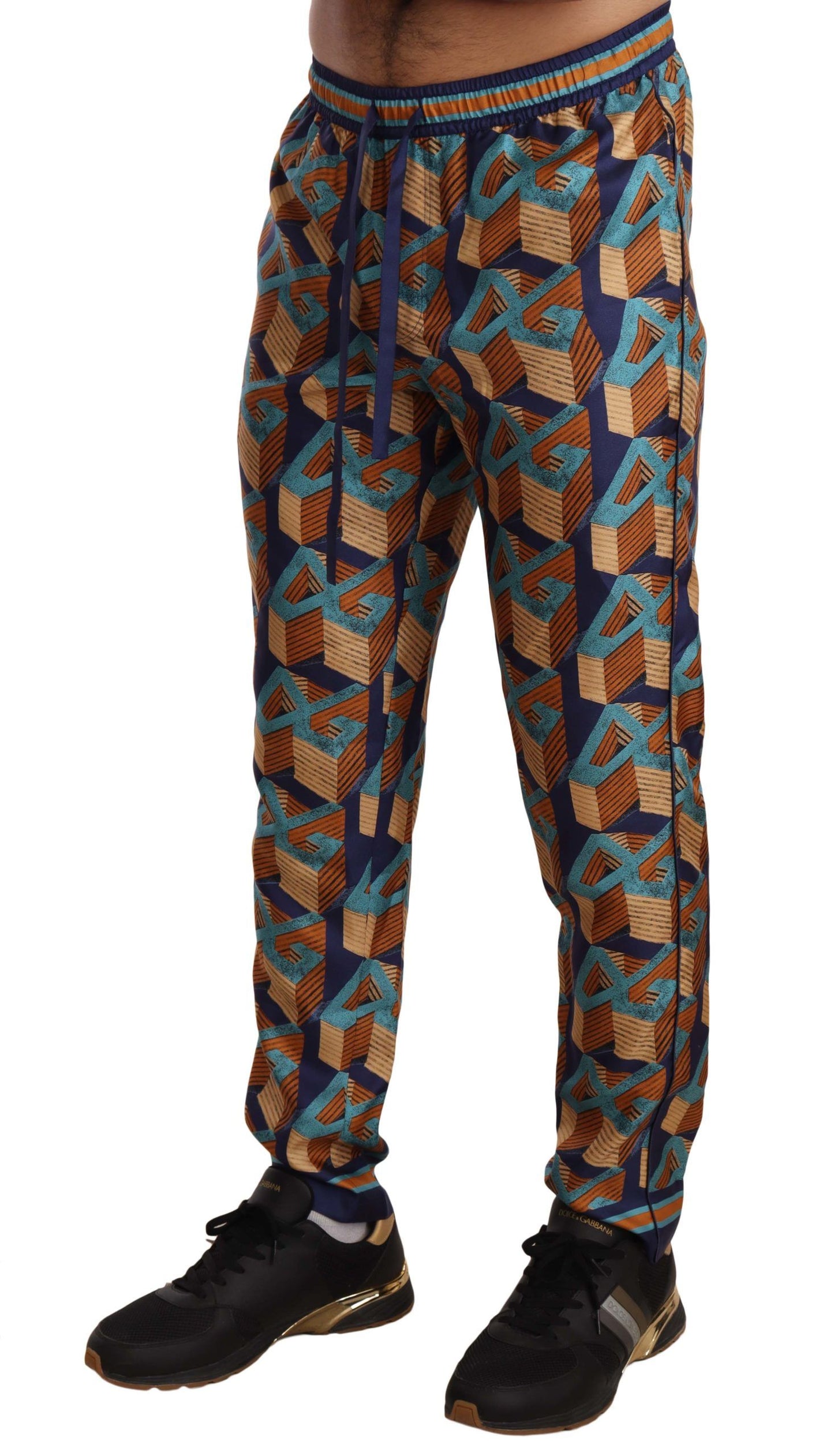 Dolce & Gabbana Multicolor Patterned Joggers Silk Pants Dolce & Gabbana