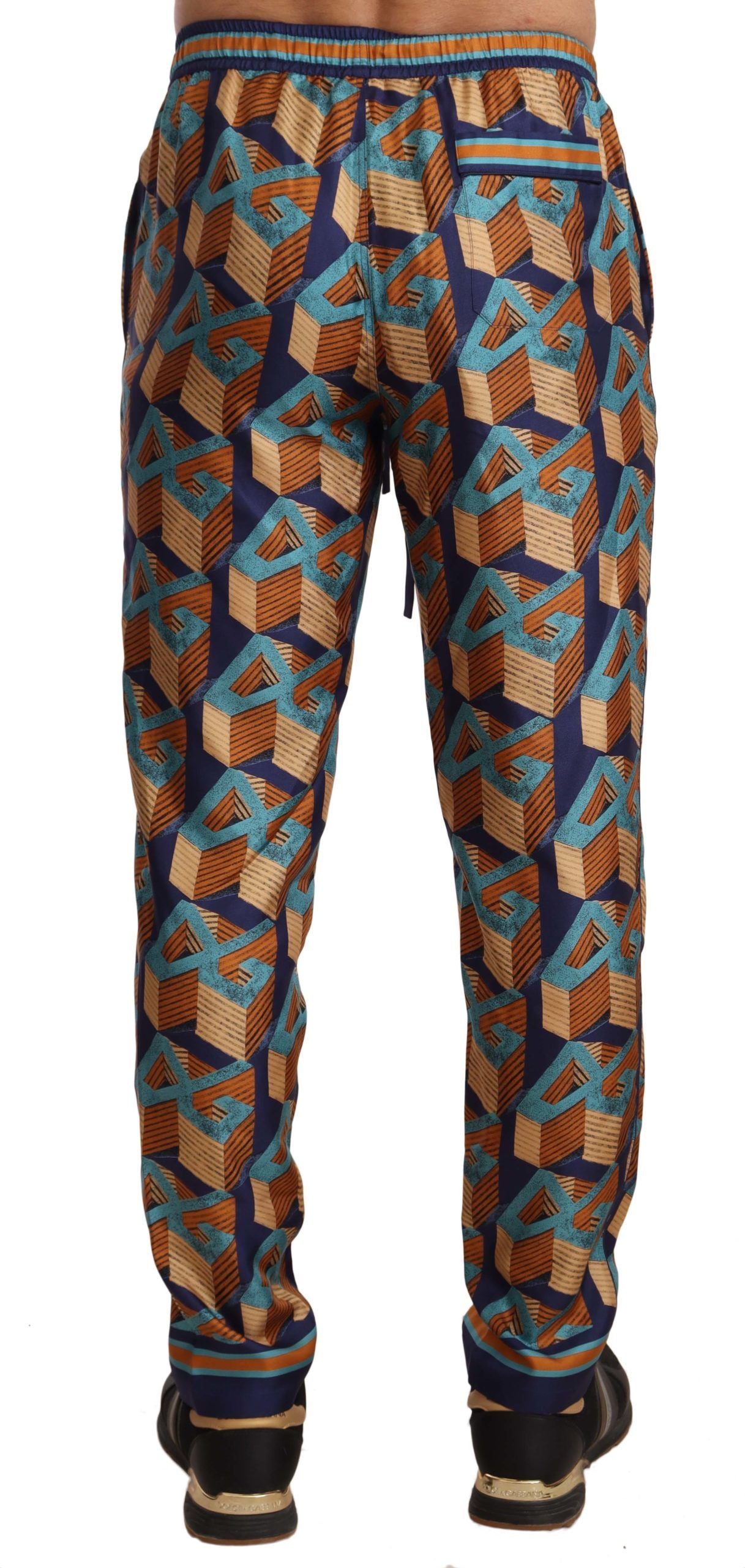 Dolce & Gabbana Multicolor Patterned Joggers Silk Pants Dolce & Gabbana
