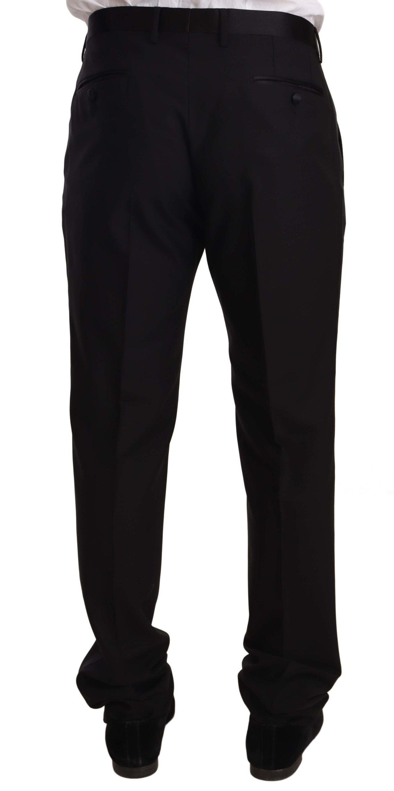 Dolce & Gabbana Black Wool Formal Tuxedo Trouser Pants Dolce & Gabbana