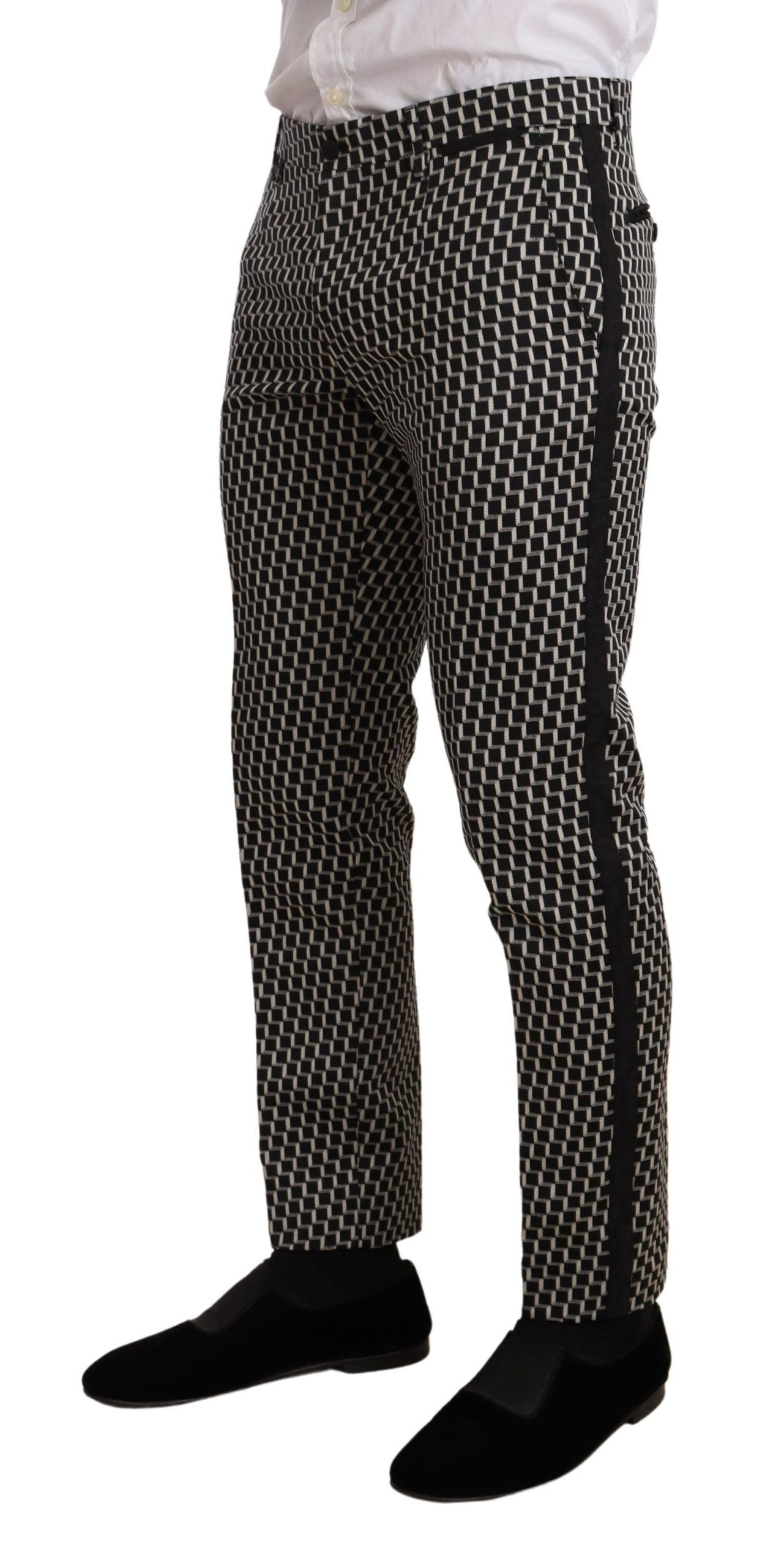 Dolce & Gabbana Black White Check 3 Piece Set MARTINI Suit Dolce & Gabbana