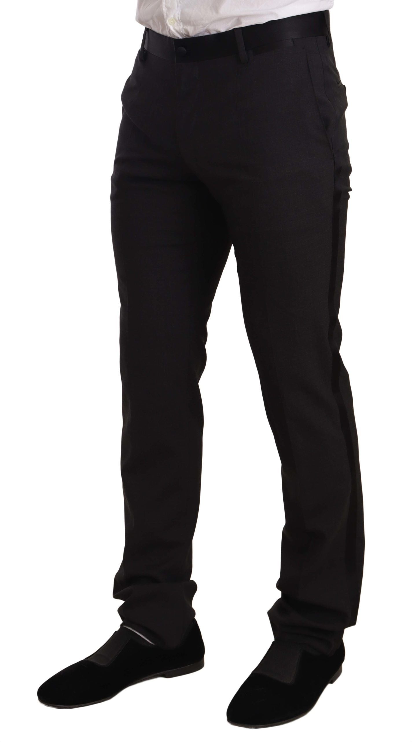 Dolce & Gabbana Blue Velvet Cotton Slim Fit Smoking Suit Dolce & Gabbana