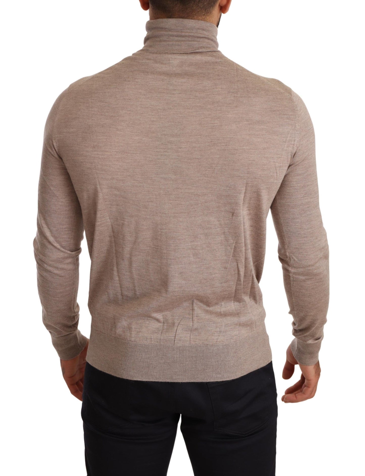 Dolce & Gabbana Beige Cashmere Turtleneck Pullover Sweater Dolce & Gabbana