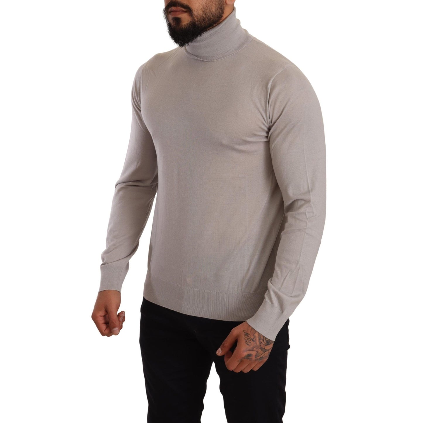 Dolce & Gabbana Gray Cashmere Turtleneck Pullover Sweater Dolce & Gabbana