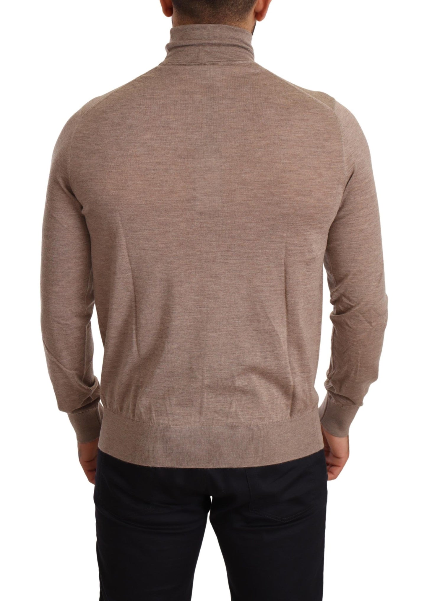 Dolce & Gabbana Brown Cashmere Turtleneck Pullover Sweater Dolce & Gabbana