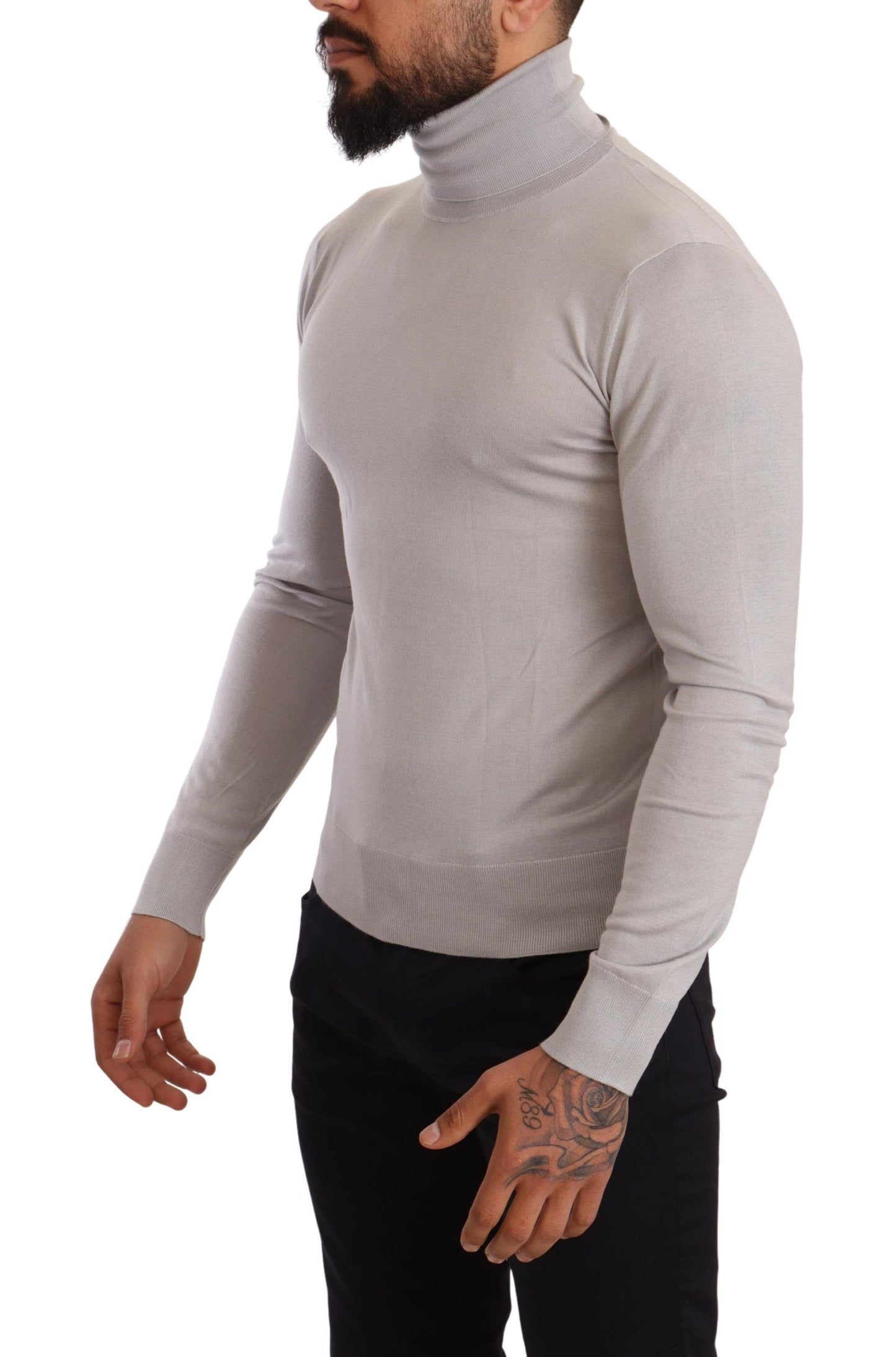Dolce & Gabbana Gray Cashmere Turtleneck Pullover Sweater Dolce & Gabbana