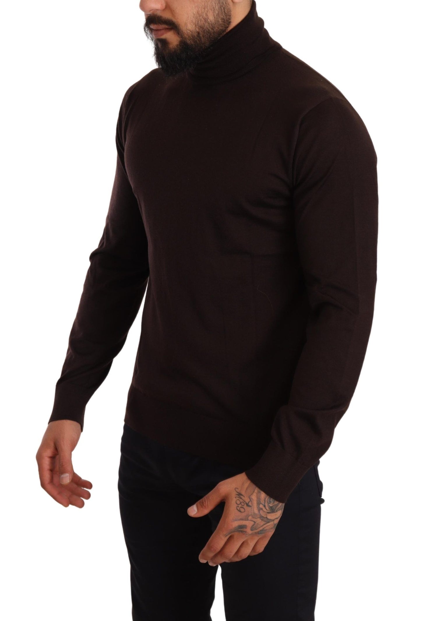 Dolce & Gabbana Brown Cashmere Turtleneck Pullover Sweater Dolce & Gabbana