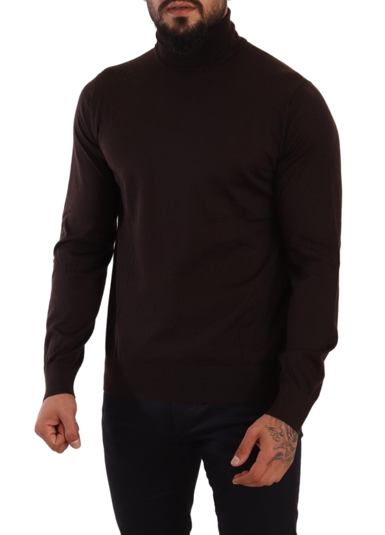 Dolce & Gabbana Brown Cashmere Turtleneck Pullover Sweater Dolce & Gabbana