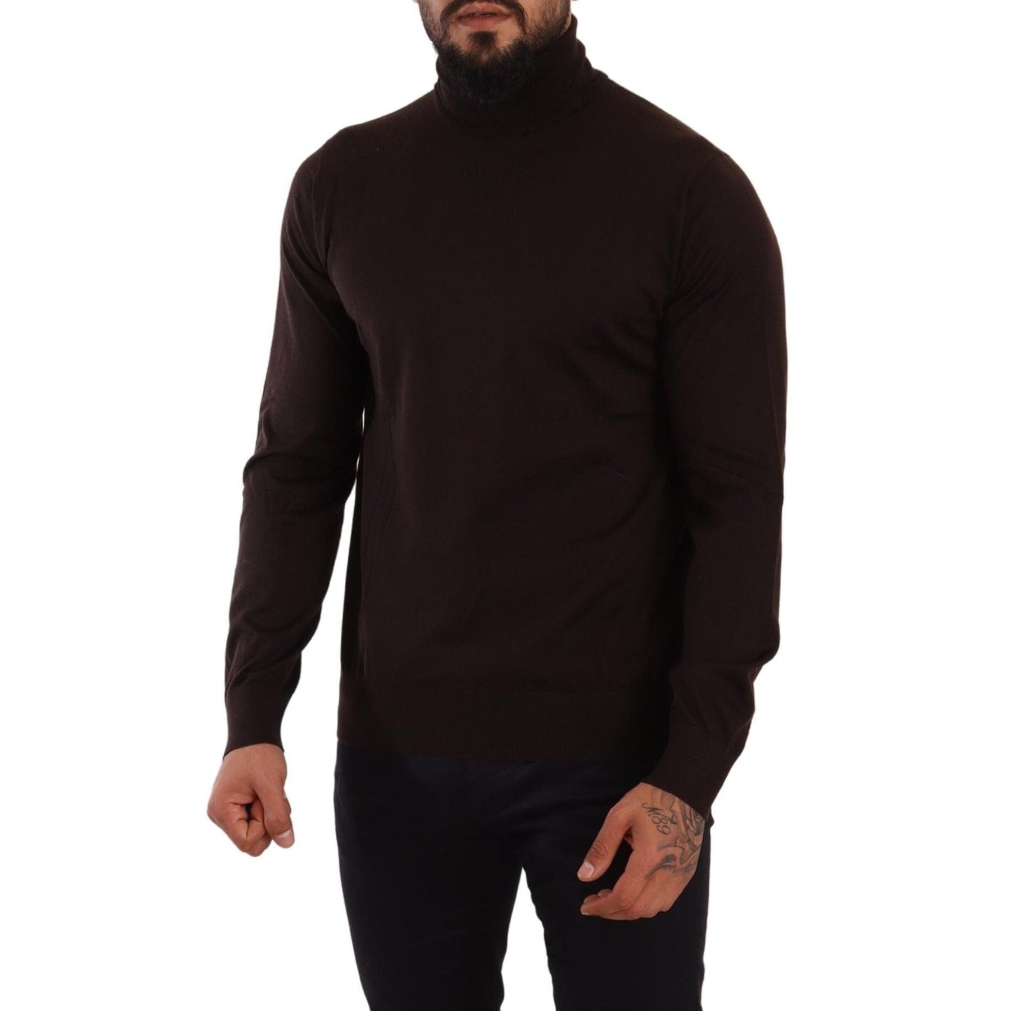 Dolce & Gabbana Brown Cashmere Turtleneck Pullover Sweater