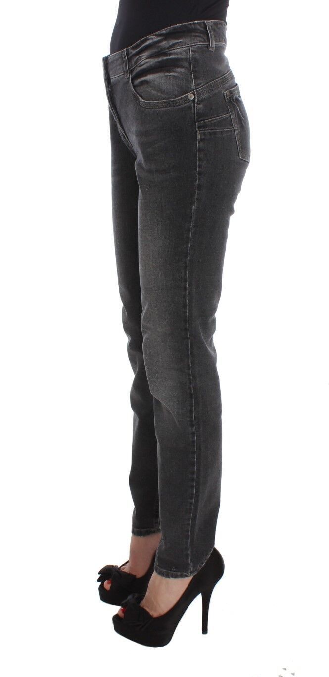Ermanno Scervino Gray Wash Cotton Blend Stretch Jeans Pants Ermanno Scervino