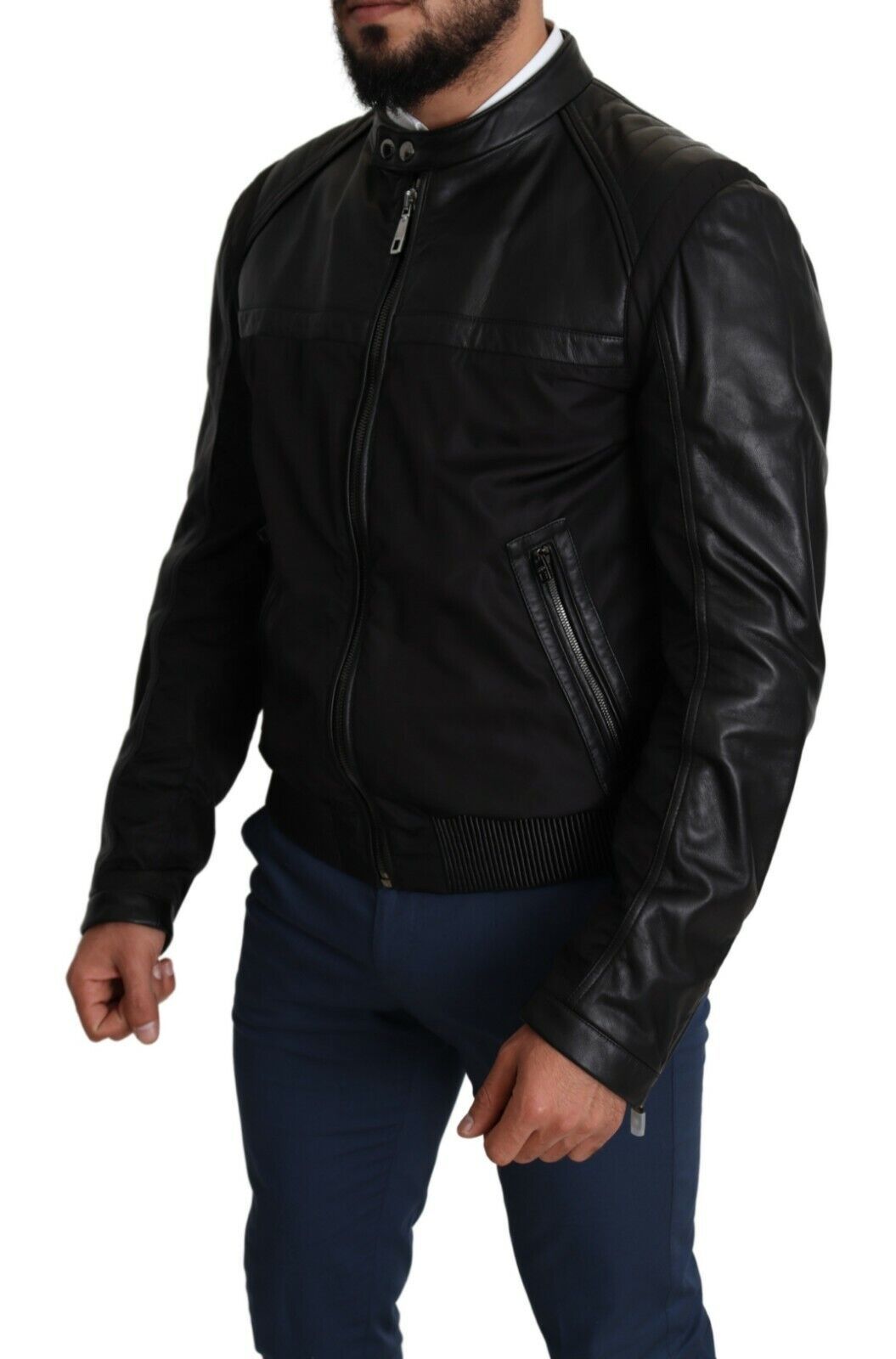 Dolce & Gabbana Black Nylon Full Zip Men Bomber Coat Jacket Dolce & Gabbana