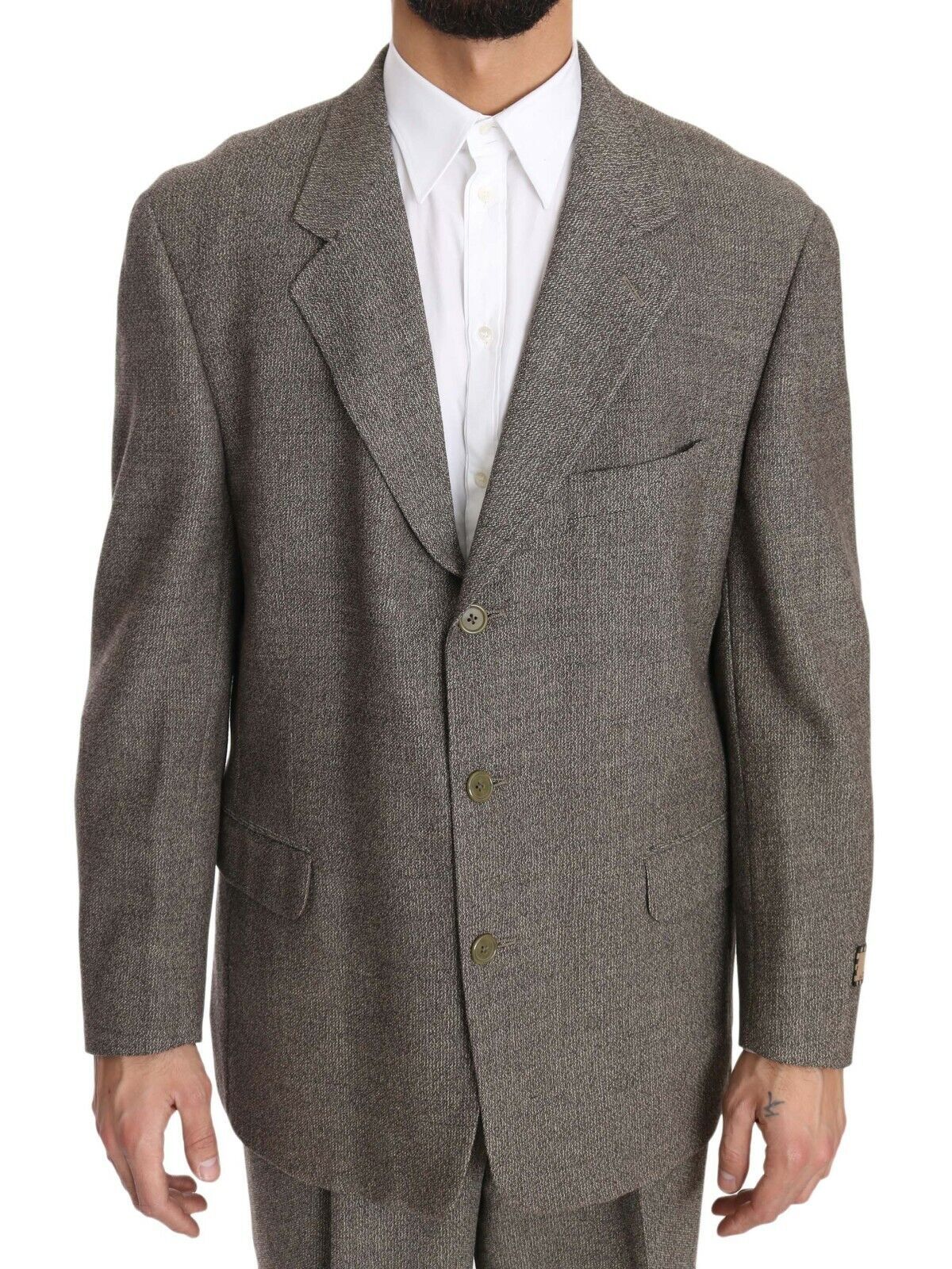 Fendi Brown Wool Regular Single Breasted Suit Fendi
