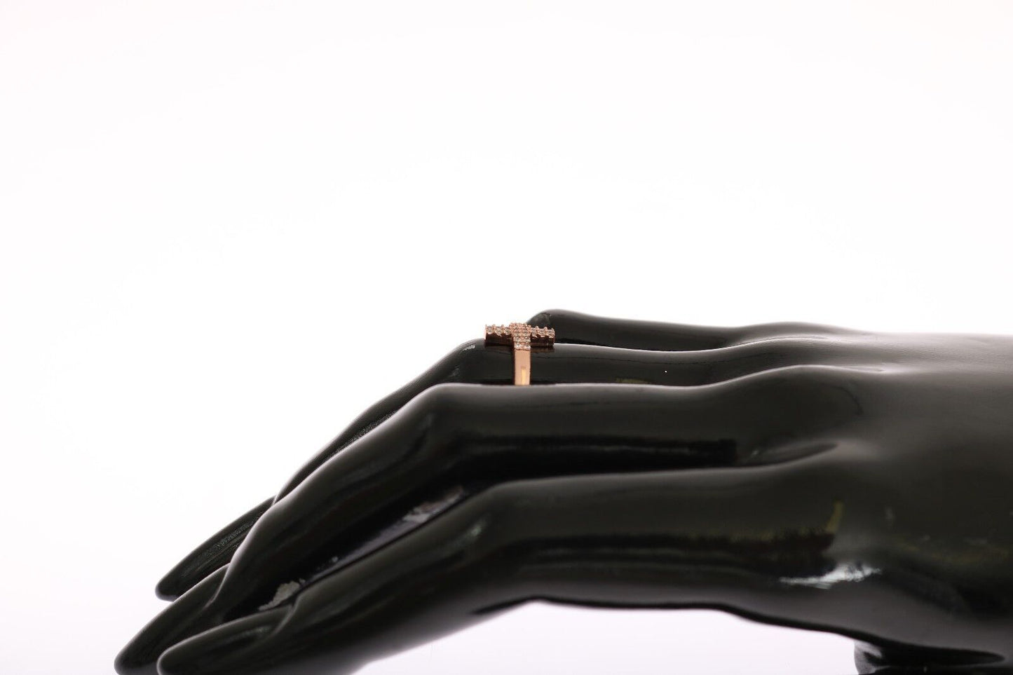 Nialaya Pink Gold 925 Silver Womens Cross CZ Ring Nialaya