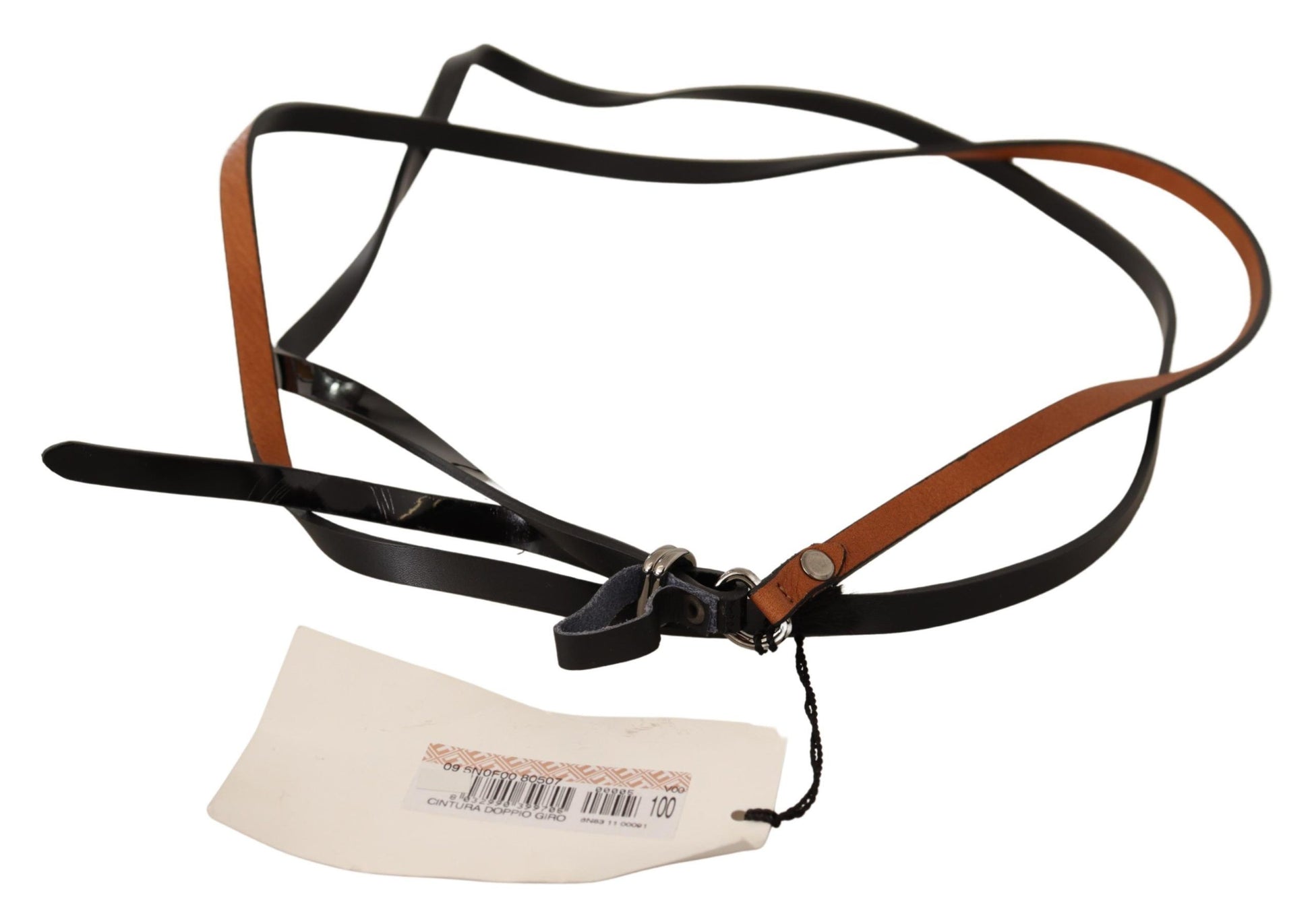Costume National Brown Leather Silver Tone Buckle Belt Costume National