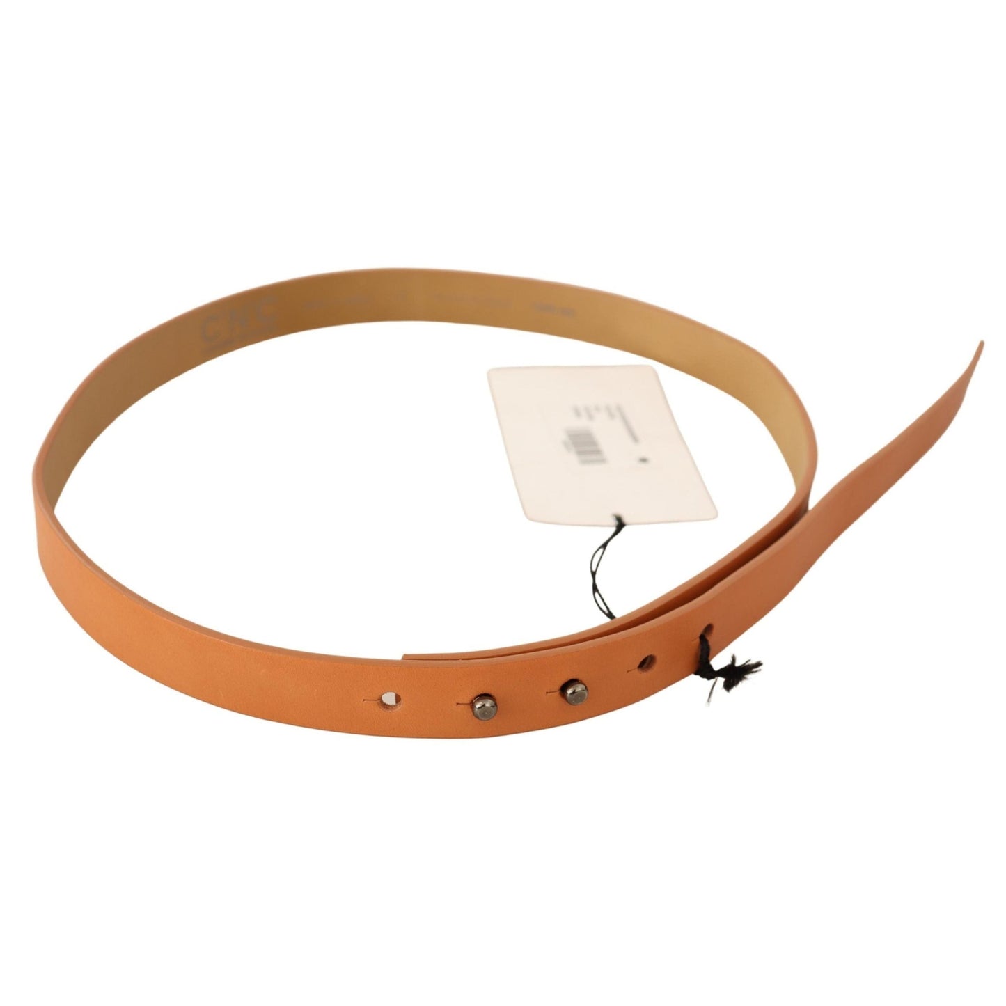 Costume National Orange Leather Silver Fastening Belt