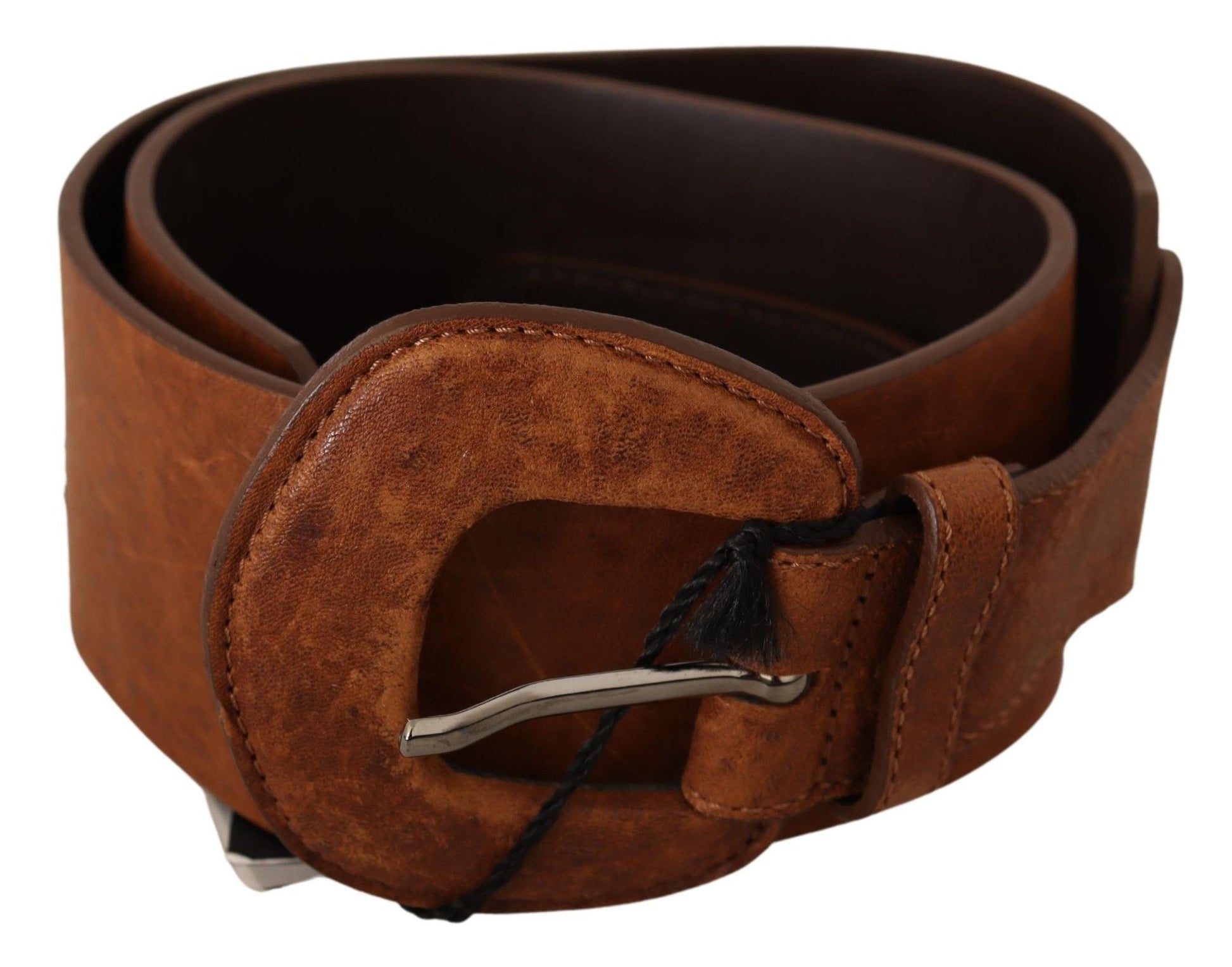 Costume National Brown Leather Fashion Waist Buckle Belt Costume National