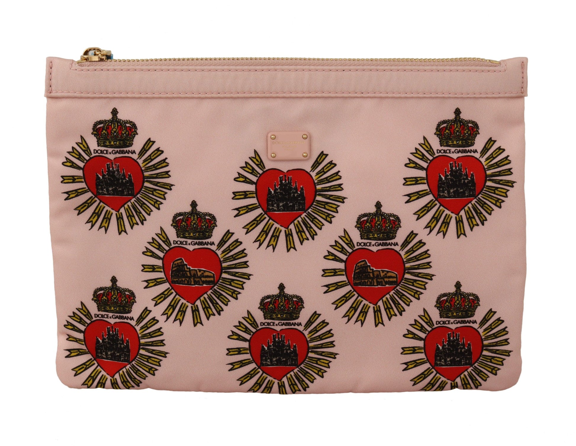 Dolce & Gabbana Clutch Pink D&G Logo Devotion Heart Toiletry Pouch Wallet Dolce & Gabbana