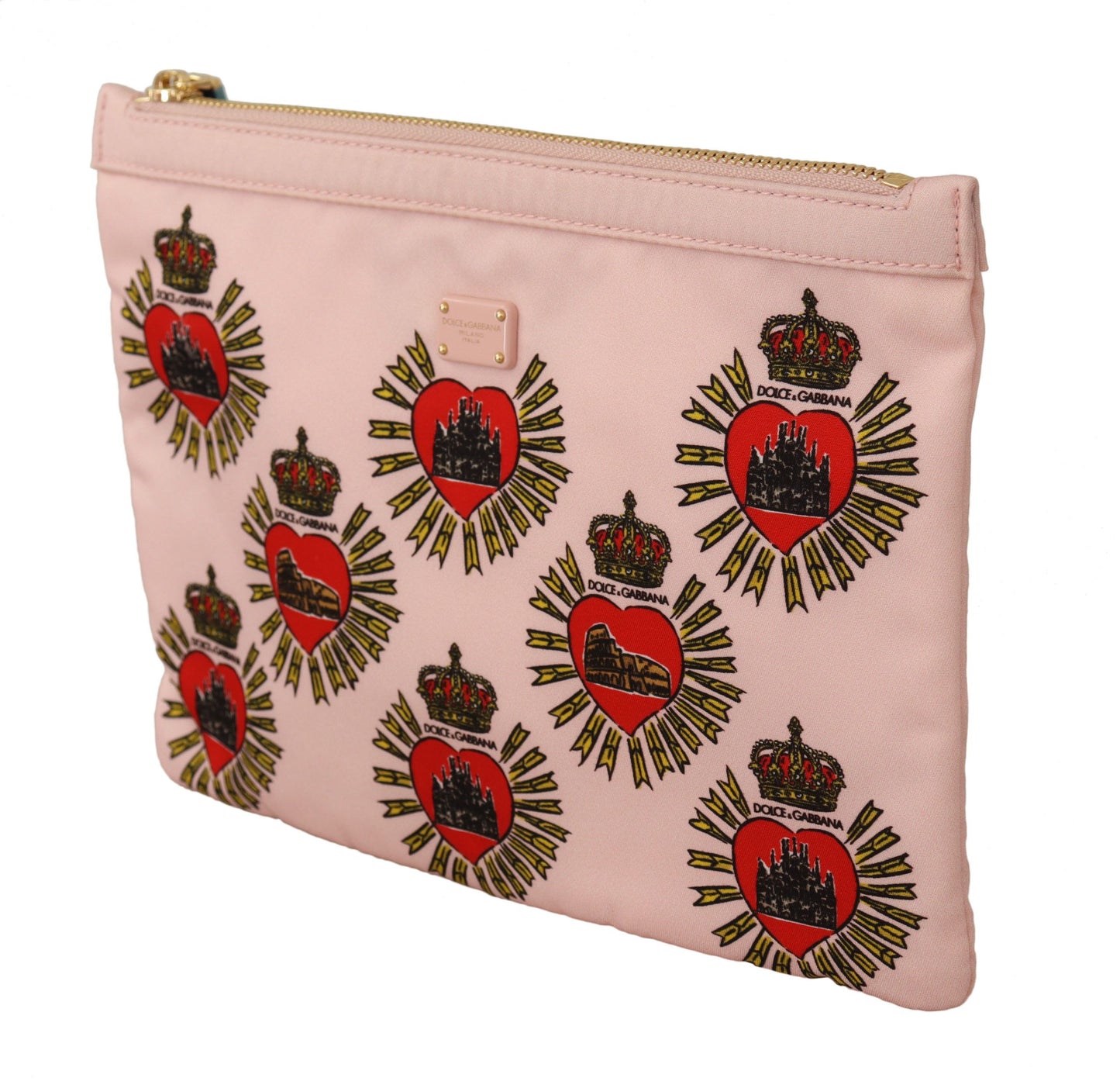 Dolce & Gabbana Clutch Pink D&G Logo Devotion Heart Toiletry Pouch Wallet Dolce & Gabbana