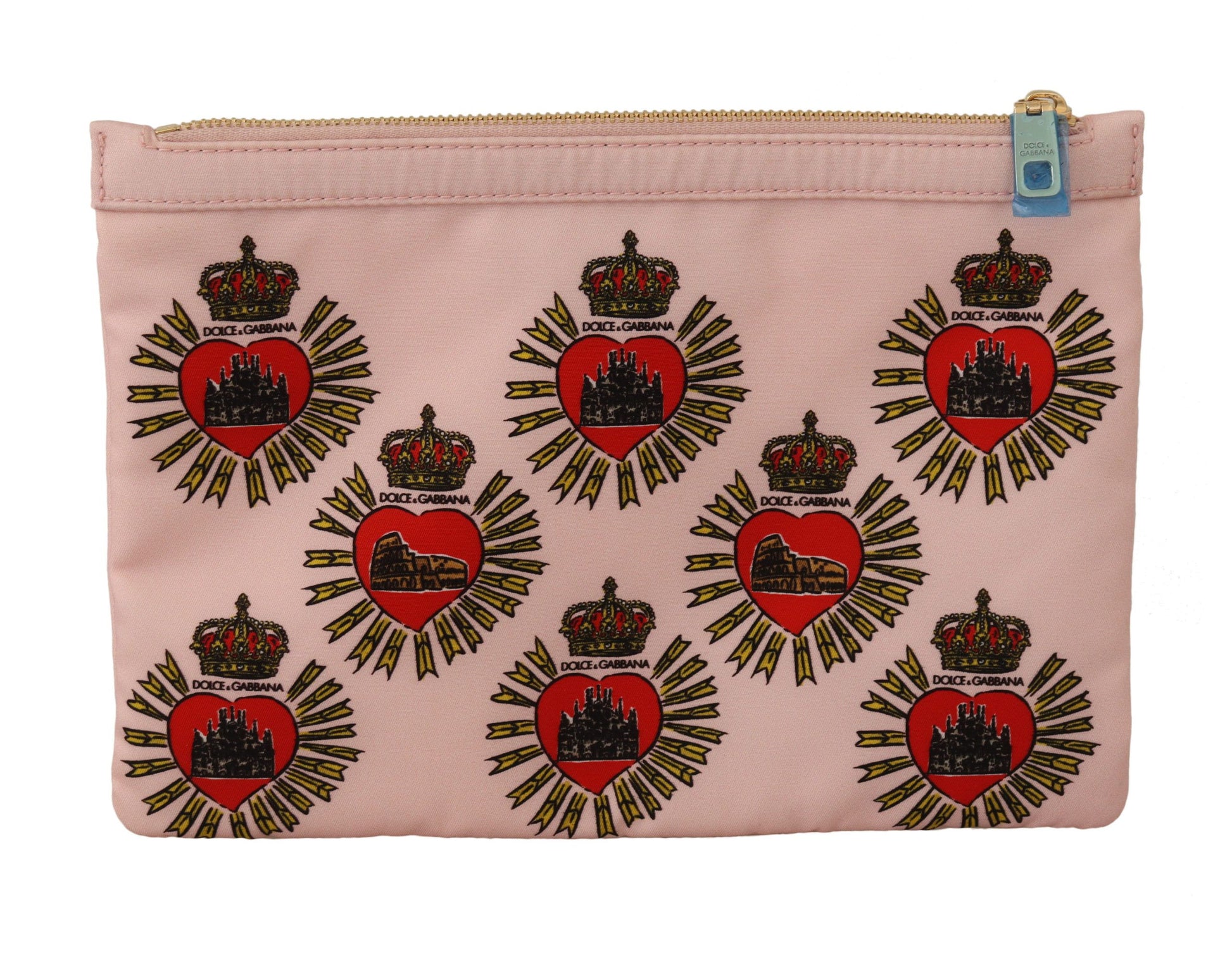 Dolce & Gabbana Clutch Pink D&G Logo Devotion Heart Toiletry Pouch Wallet Dolce & Gabbana