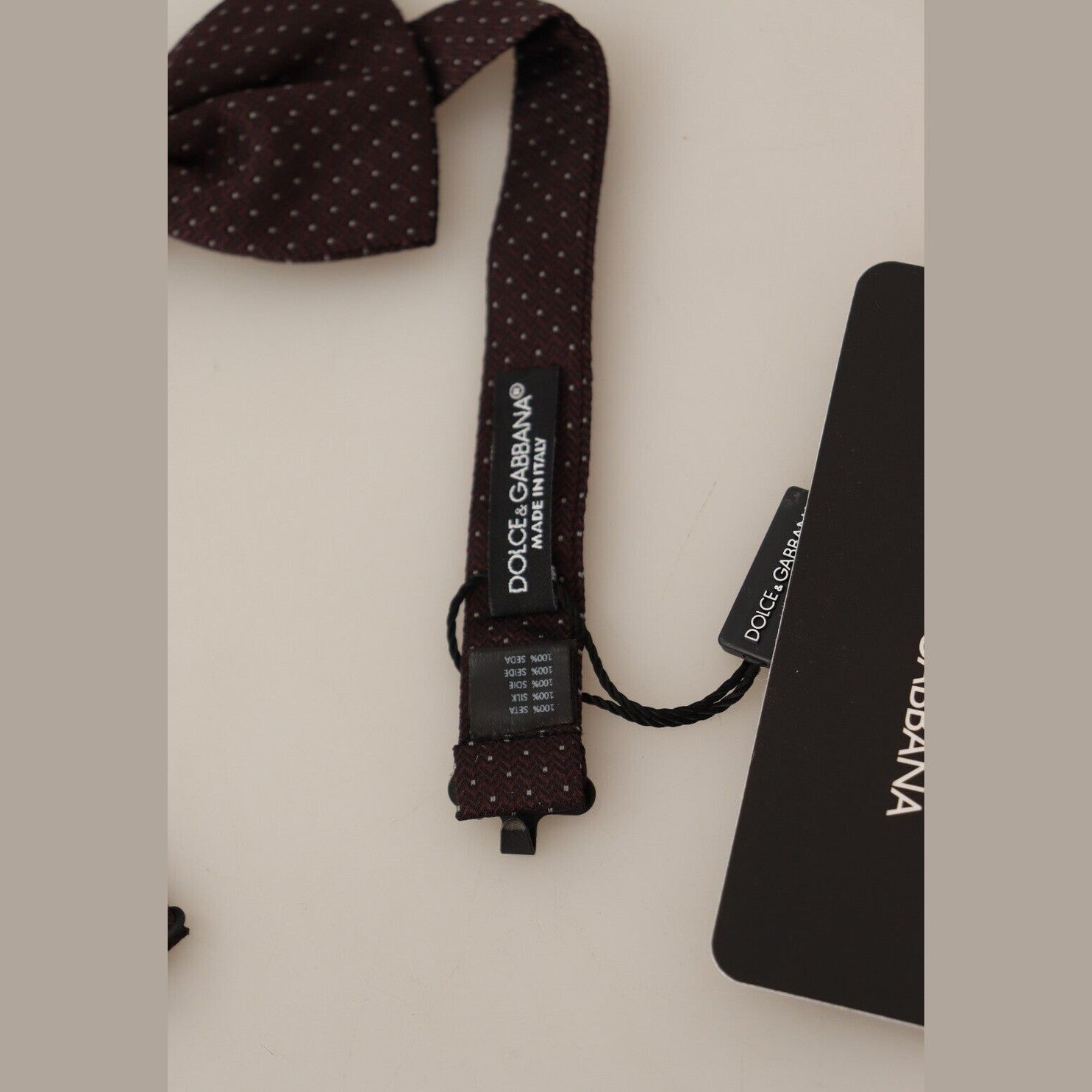 Dolce & Gabbana Brown Dotted Silk Adjustable Neck Papillon Bow Tie Dolce & Gabbana